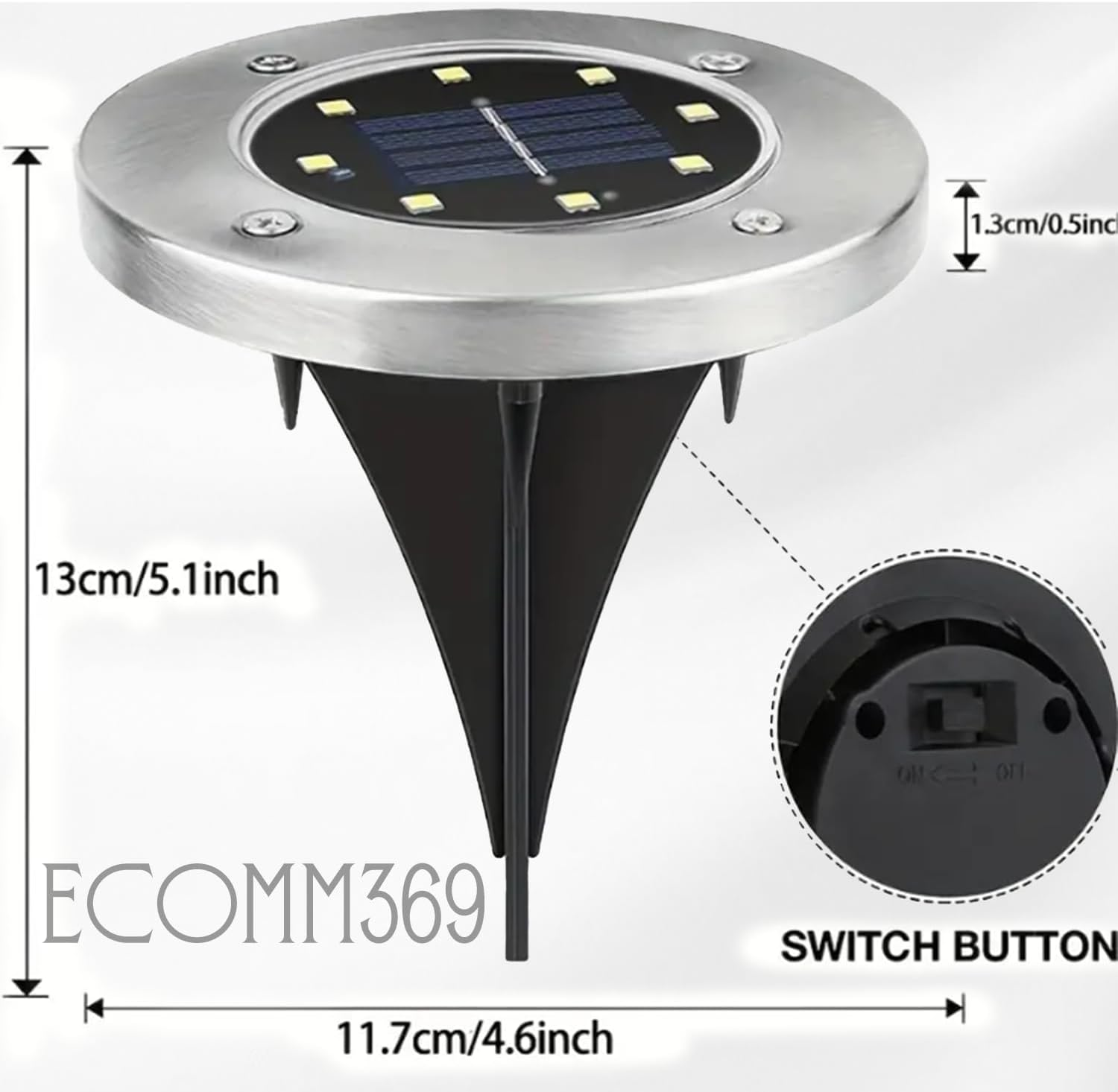 8 Packs 8 LED Solar Ground Disc Lights Outdoor Waterproof in Ground Solar Lights for outside Solar Garden Lights Solar Landscape Lights for Garden Outdoor Patio Pathway Walkway Decor (White) image number 2