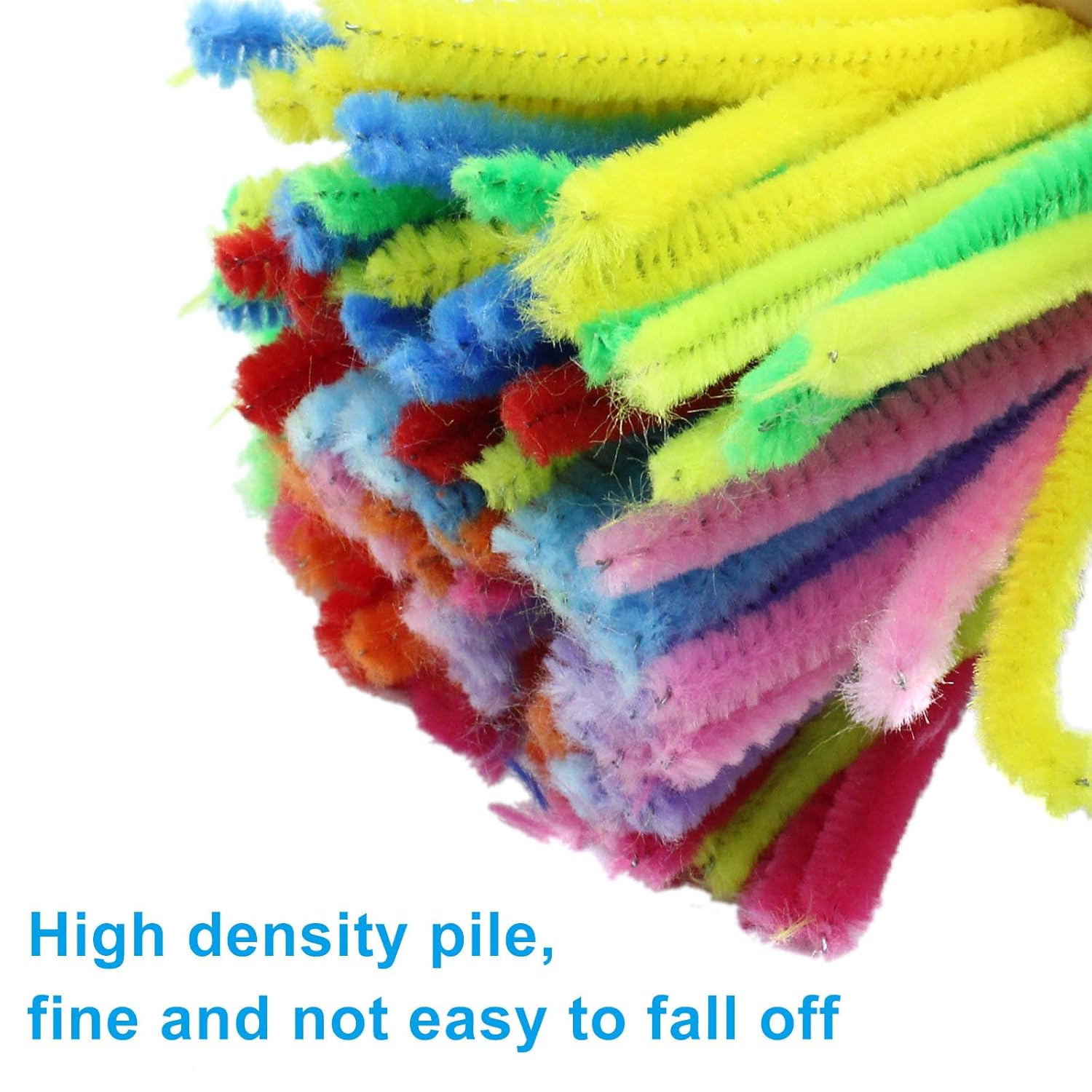 HARSKIYER 200 Pcs Pipe Cleaners Craft, Multicolor Chenille Stems Pipe Cleaners, DIY Pipe Cleaner Bulk 6Mm Fuzzy Pipe Cleaners for Crafting Arts Decorations Festivals (20 Color) image number 7