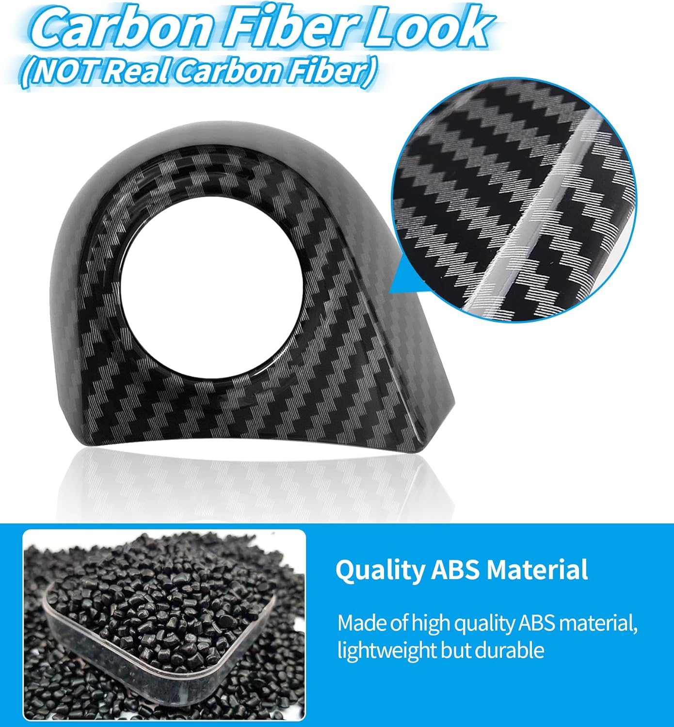 Car Engine Start Stop Push Start Button Cover Trim Compatible with 2024 Ford Ranger XL XLT Lariat Raptor, Start Cover Car Power Control Trim Ignition Starter Switch Cover (Carbon Fiber Look) image number 2