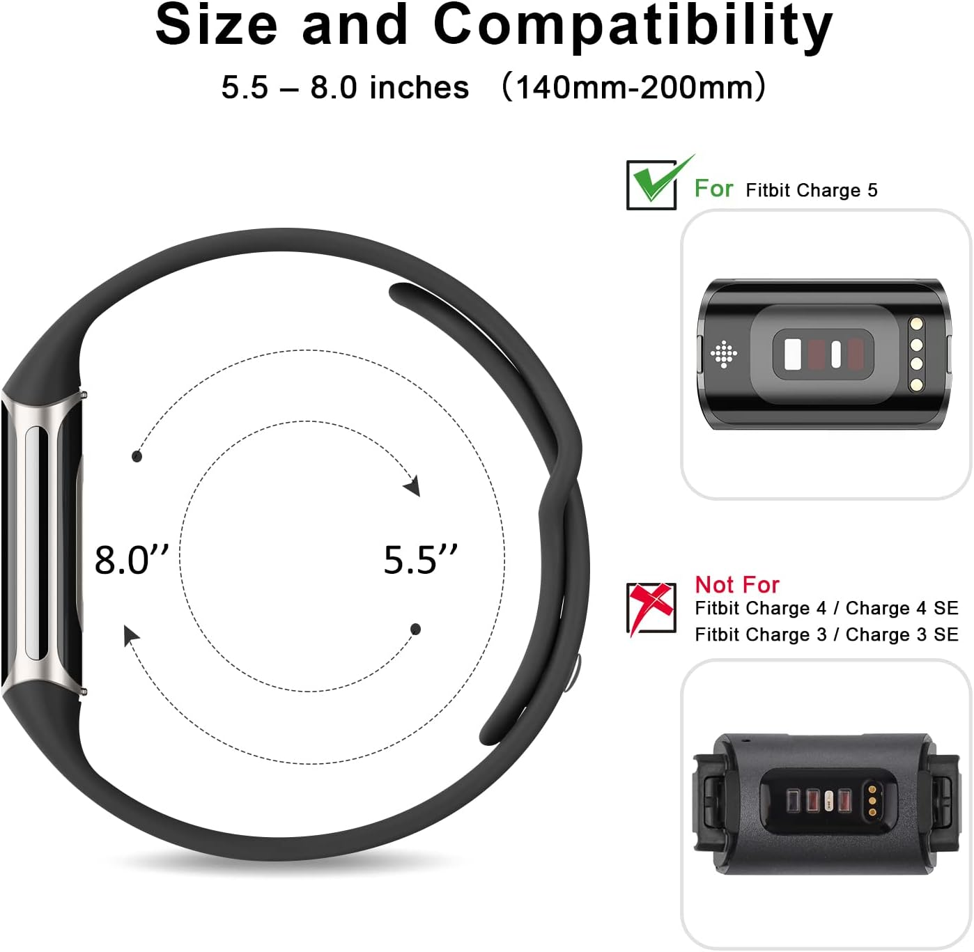 Leonids Bands for Fitbit Charge 5/6 - Soft Silicone Adjustable Breathable Sport Replacement Wristbands Strap for Advanced Fitness Tracker image number 4