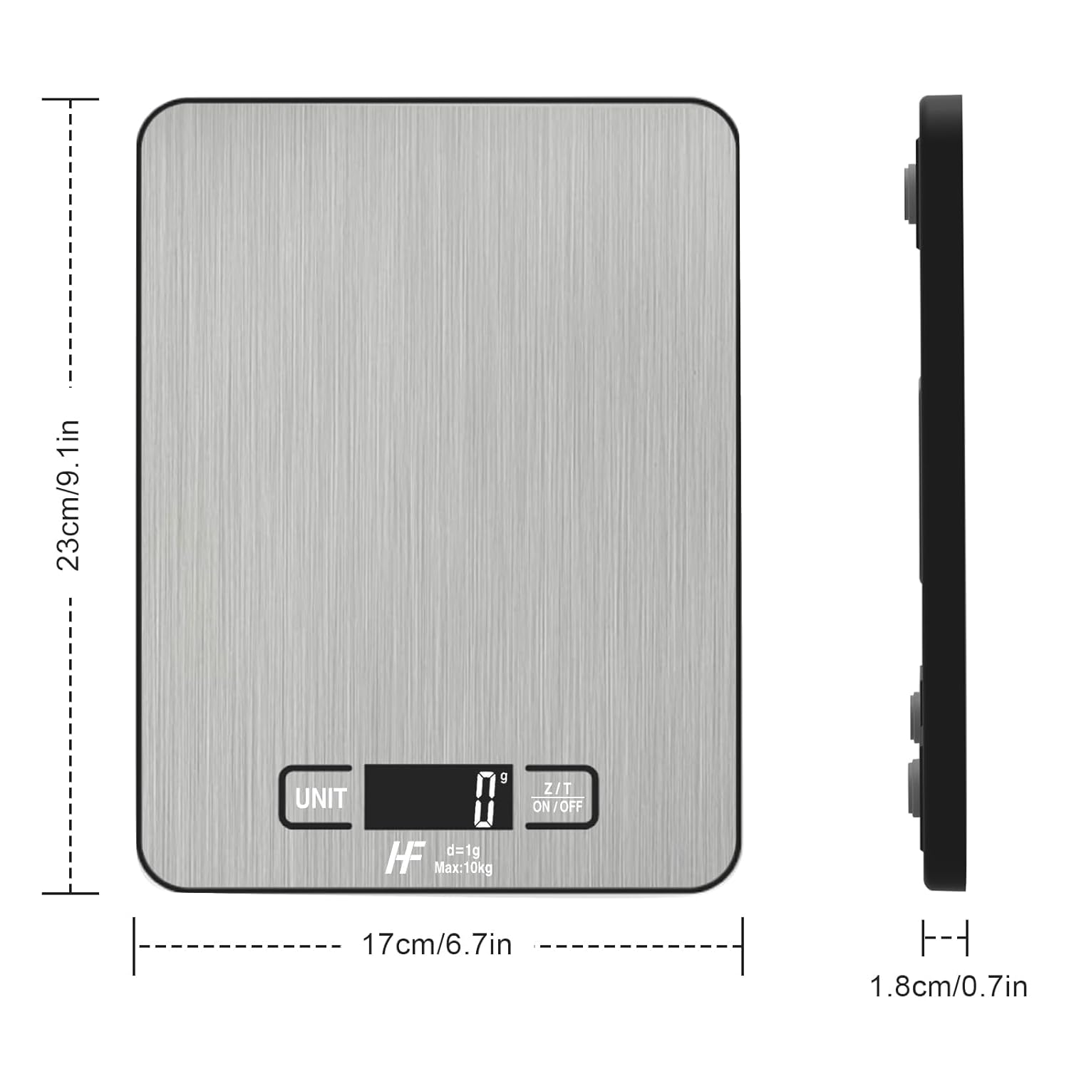 Homefashion 10Kg 1G Digital Kitchen Scales Food Scale Large 23X17Cm Platform Electronic Cooking with Backlit LCD Display Multifunction for Home Office Use image number 3