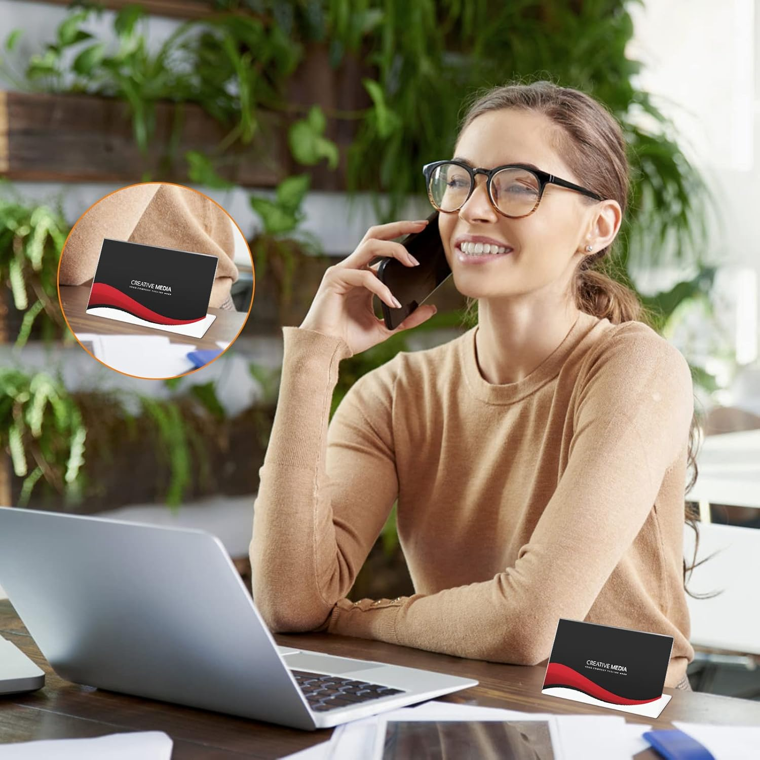 Pack of 20 Plastic Label Holders, Price Tag Holder, Table Name Plate, Small Name Cards, Business Card Display for Office, Shop, Retail Shops (5 X 8 Cm) image number 2