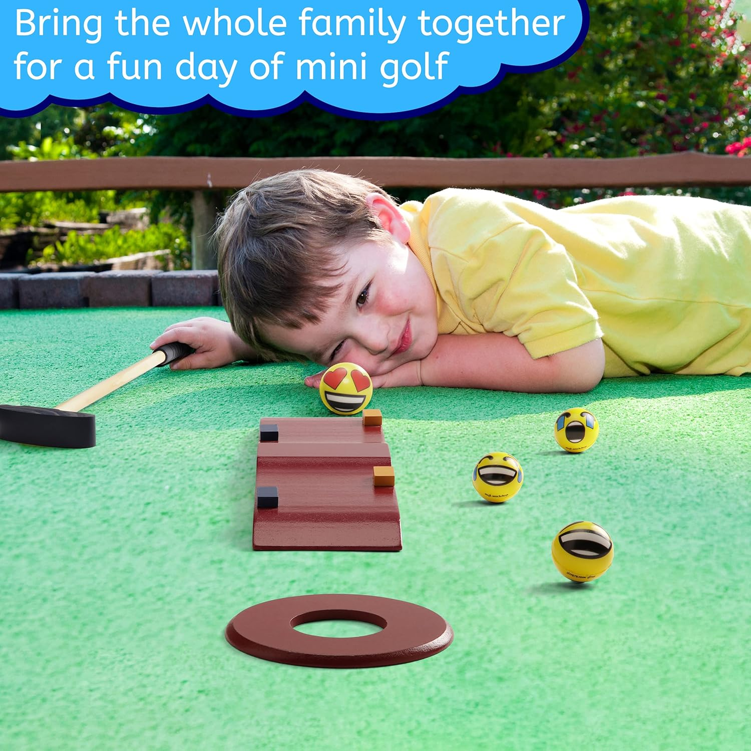 Moji Workshop Wooden Kids Golf Set - Quality Crazy Golf and Mini Golf Set - Wooden Toys for Indoor-, Outdoor- and Garden Games image number 1