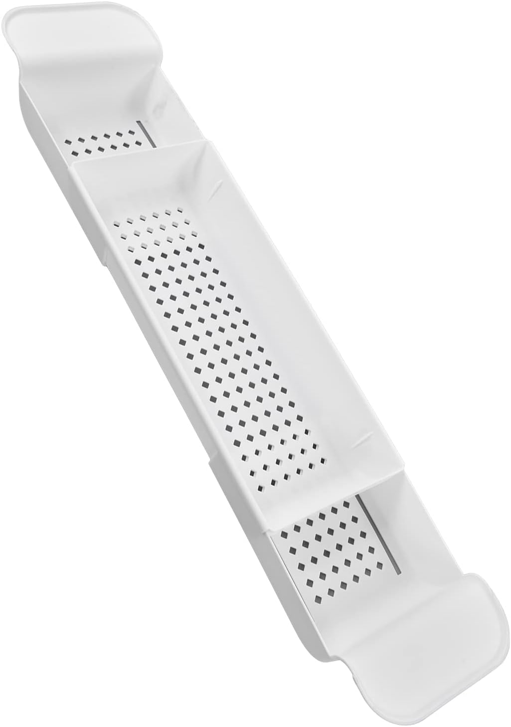 CHICIRIS Bathtub Tray Caddy, Plastic Sink Storage Rack Expandable Bath Organizer Shelf for Kitchen Bathroom, White (White) - White image number 4