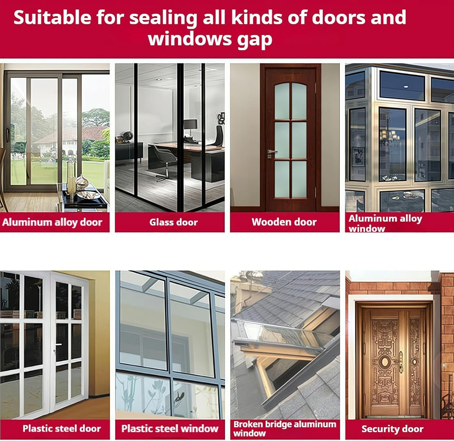 32.8FT Transparent Silicone Weather Stripping Door Seal for Doors Windows Shower Glass Gap, No Residue Glass Shower Door Seal Strip under Door Draft Stopper Silicone Sealing Tape image number 1