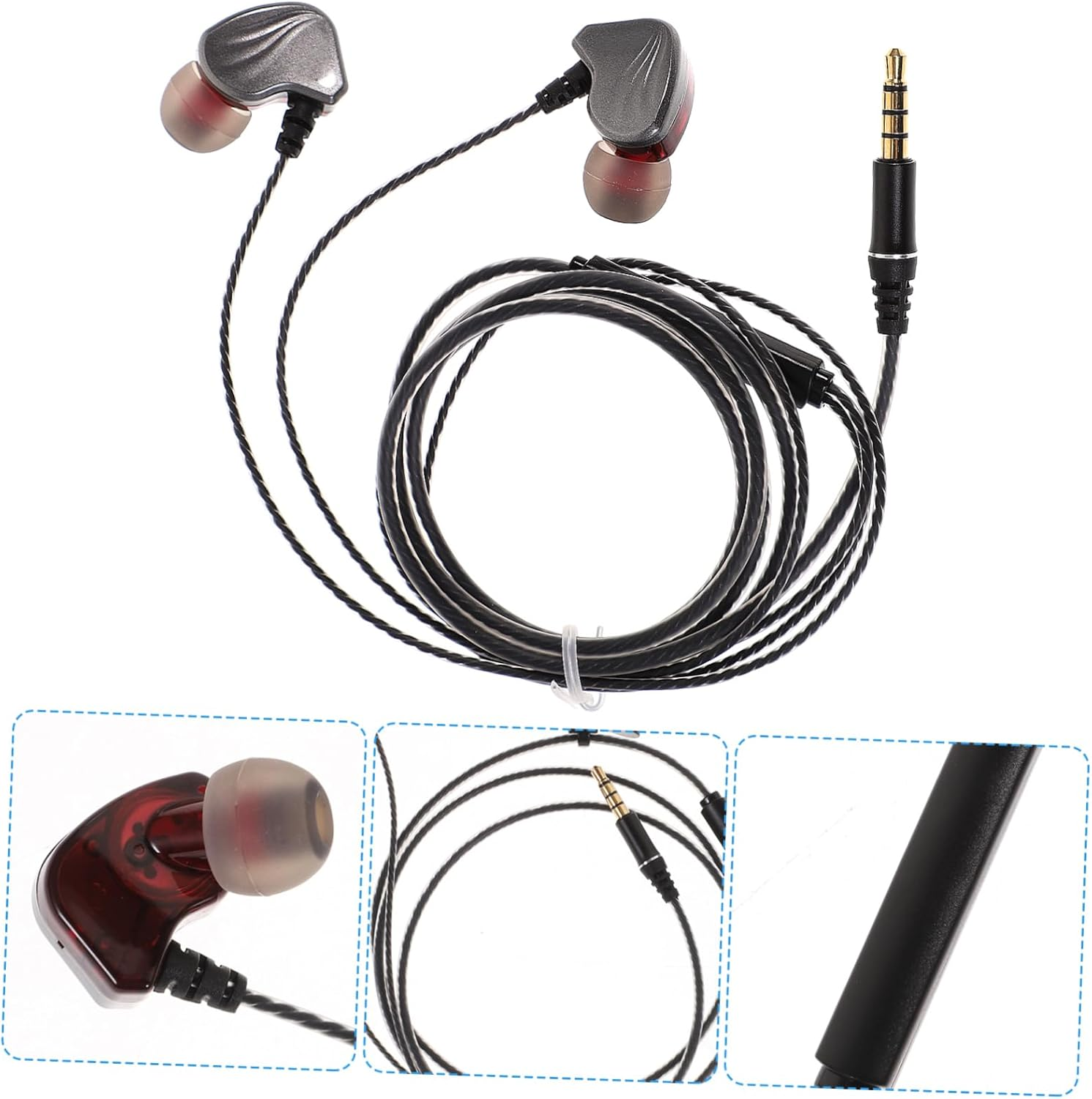 VERDANVERSE -Ear Type-C Earphones with Subwoofer Bass and Microphone for Phone Tablet Wired Gaming Headset Grey Suitable for Sports and Audio Output Devices image number 5