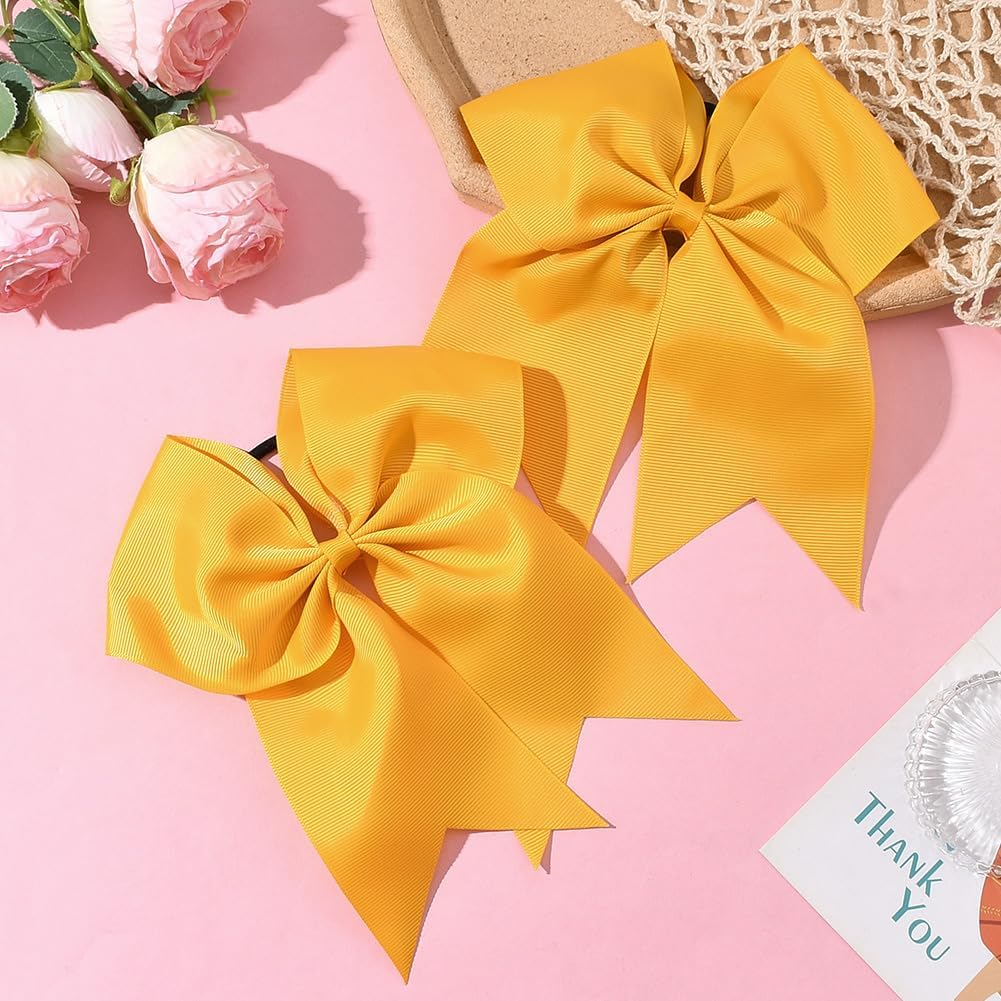 SUNNYCLUE 1 Box 2Pcs Bow Pony Tail Holders Bowknot Hair Ties Coquette Large Jumbo Scrunchies Bows Knot Cheer Hair Ponytail Elastic Tail Bands for Women Cheerleading Summer Sports School Decorations image number 1