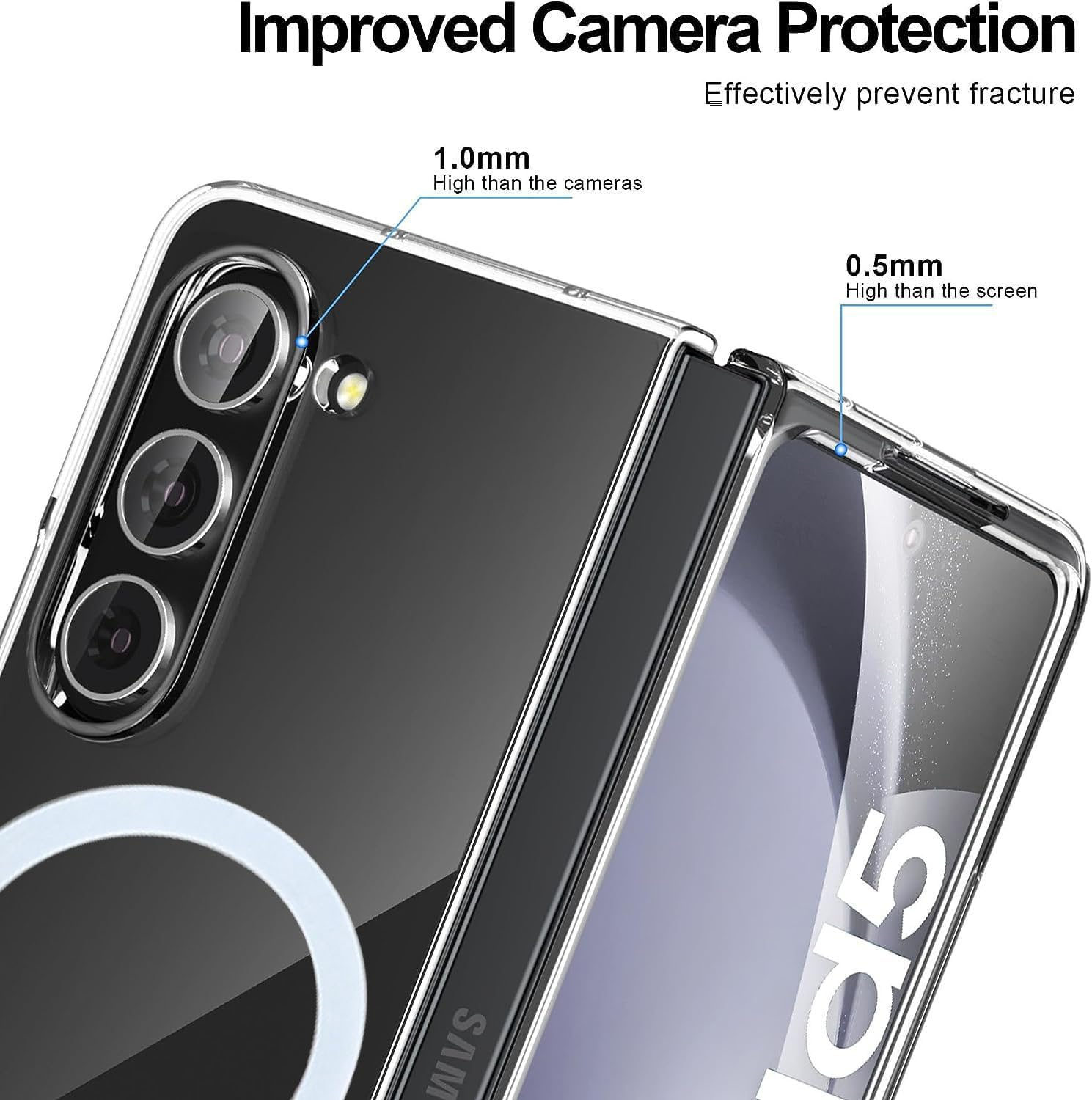 FORZARMOR Clear Case for Samsung Galaxy Z FOLD 7 5G (8.0 Inch), Transparent Cell Phone, Magsafe Magnetic Wireless Charging Cover Shockproof (For Galaxy Z FOLD7) image number 1