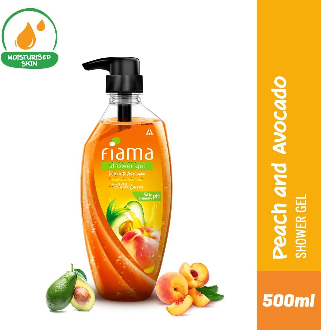 Fiama Shower Gel - Peach & Avocado, for Moisturised Skin, with Skin Conditioners, 500 Ml