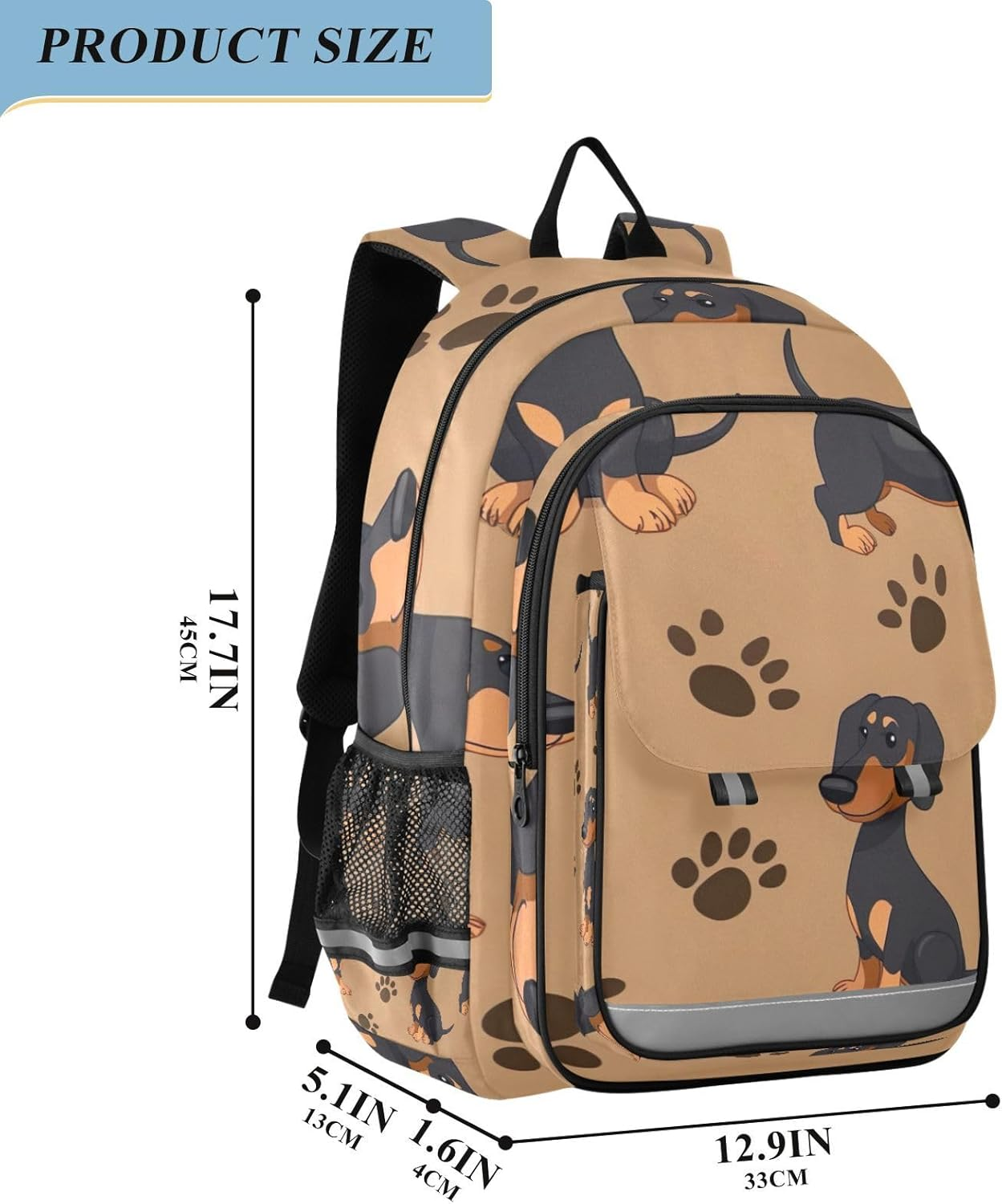RPLIFE Cute Dachshund Dogs Backpack Kid, Cute Backpack for Kids, Kid Backpack for Travel, Cute Dachshund Dogs, One Size, Traditional Backpacks