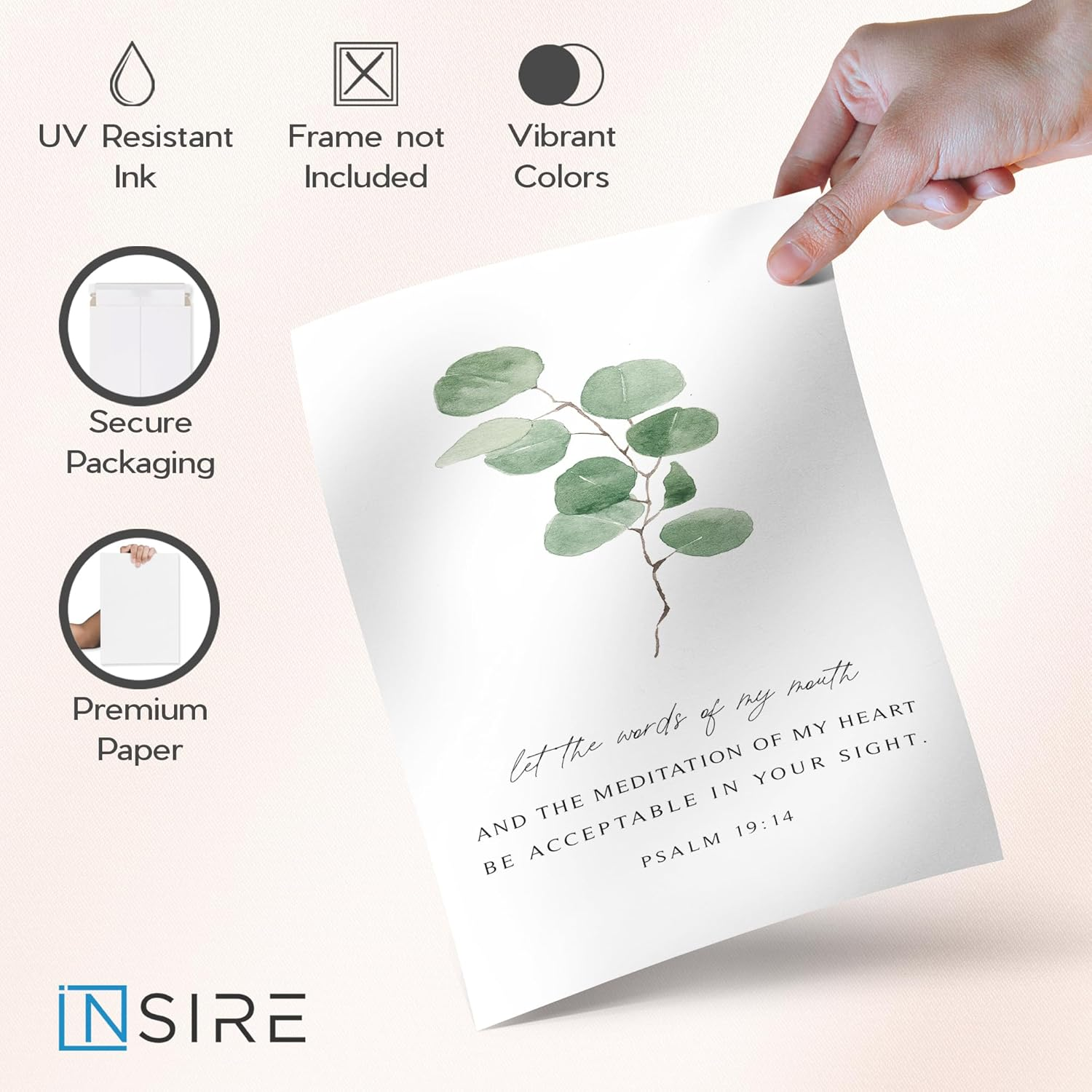 Psalms Scripture Wall Art Christian Wall Art - Bible Verse Wall Art Set of 4 (8X10") Christian Wall Decor - Bible Scripture Wall Art, , Christian Art Bible Verses Wall Decor, Scripture Artwork - Unframed