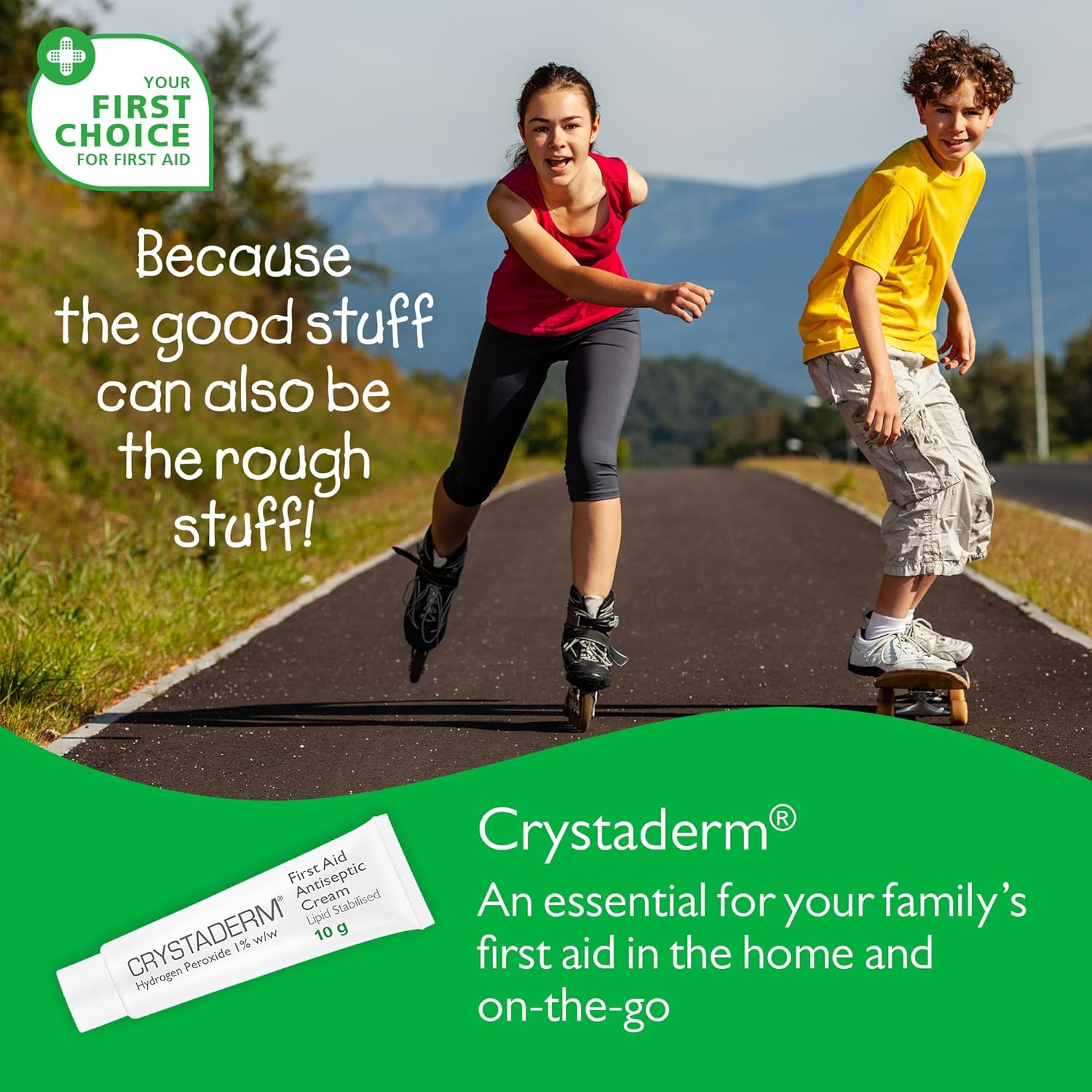 Crystaderm First Aid Cream - Wound Care Cream for Minor Skin Wounds. for Cuts, Grazes and Scrapes. Wound Healing Cream 10G Tube