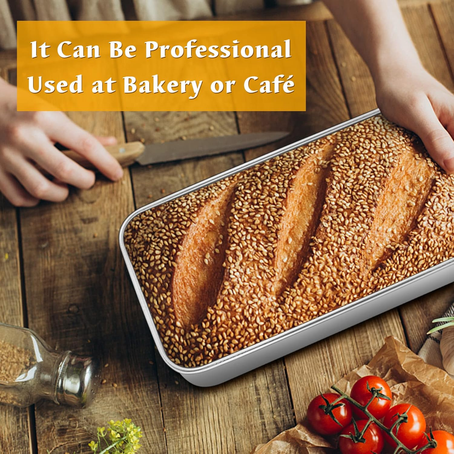 Haware Loaf Tin, Stainless Steel 2Lb Bread Loaf Pan- Bread Oven Tin for Baking Banana Cake/Meat Loaf/Lasagna, 23.5 X 12.5 X 6.5Cm, Healthy & Durable, Brushed Surface & Dishwasher Safe image number 6