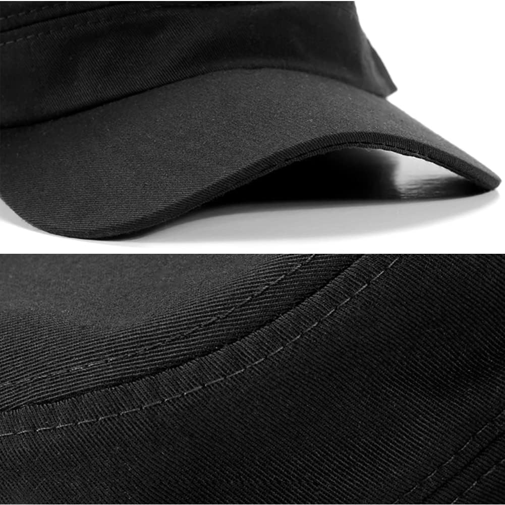 2 Pcs Unisex Cadet Army Cap Military Hat Combat Cap Breathable Baseball Cap Adjustable Flat Top Cap for Men Women