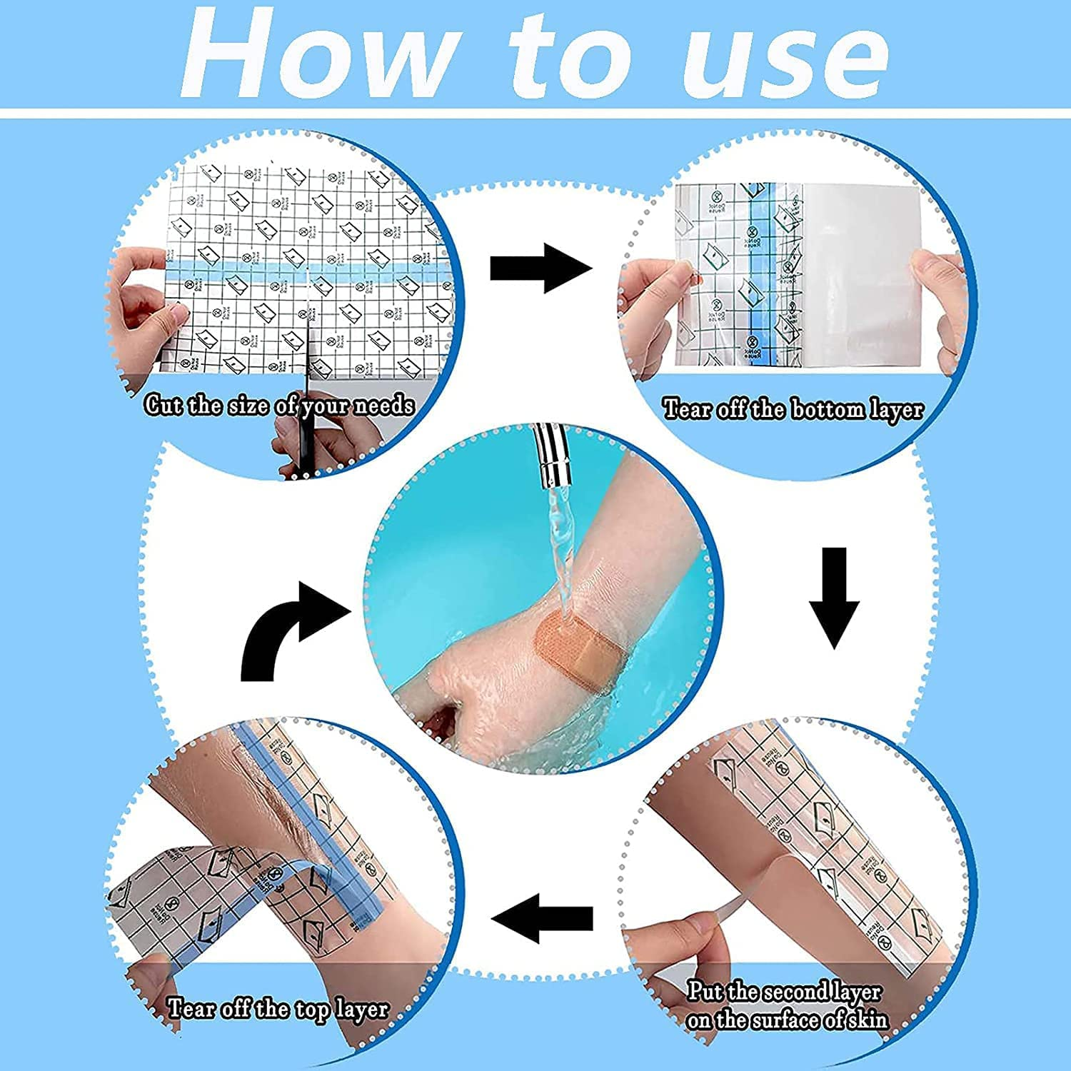 Tattoo Aftercare Bandage Roll Waterproof Transparent Film Second Skin Bandage for Tattoo Initial Healing and Skin Repair Adhesive Tattoo Supply Wrap (6 in X 5 Yd Roll) image number 1