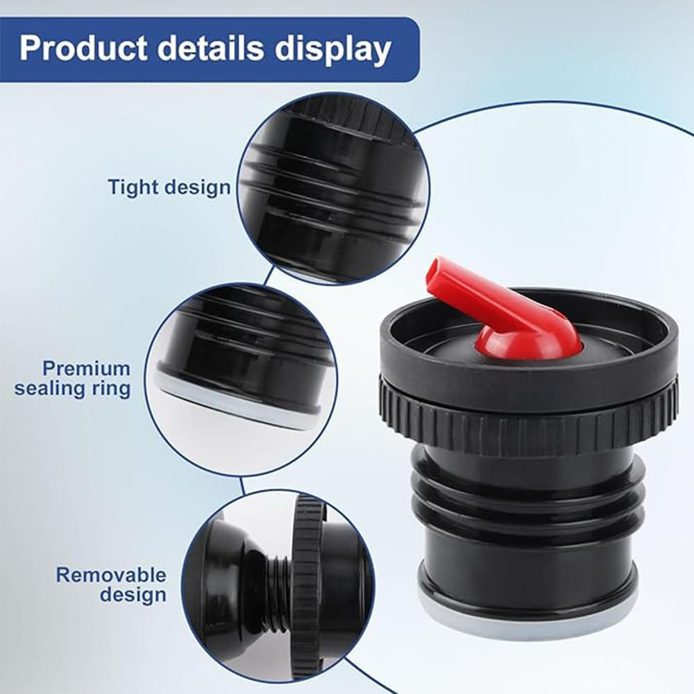 Thermos Stopper Pi-Co De Mate Replacement for Stan-Ley Clas-Sic Vacuum Insulated Wide Mouth Bottle,Vacuum Cup Insulated Accessories,Leakproof Splashproof Black-Red (1QT, 1.1QT, 1.5QT, 2QT, 2.5QT) image number 6