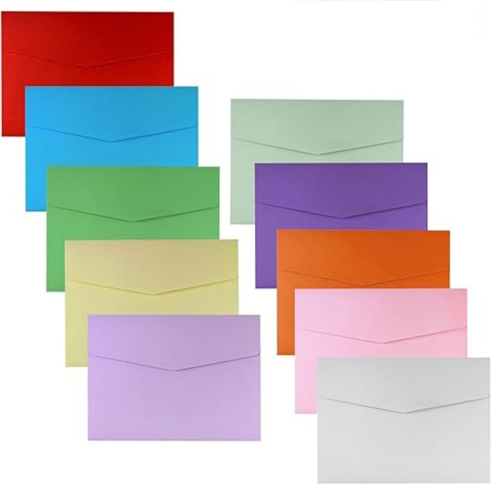 Jindizi Gift Envelopes, 60 Pieces A6 Invitation Envelopes Colorful, Seal Self Seal, Parts Envelopes for Invitations, Announcements, Sending Cards, Baby Shower 10.8Cmx16Cm