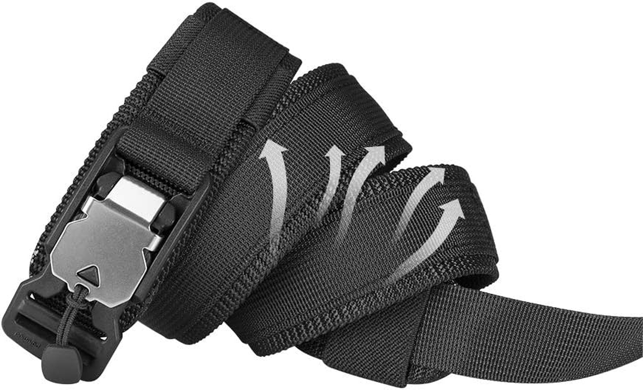 EXCELLENT ELITE SPANKER Tactical Webbing Belt for Men Modular Heavy Duty Belt Adjustable Nylon Loop Belt with Magnetic Quick-Release Metal Buckle