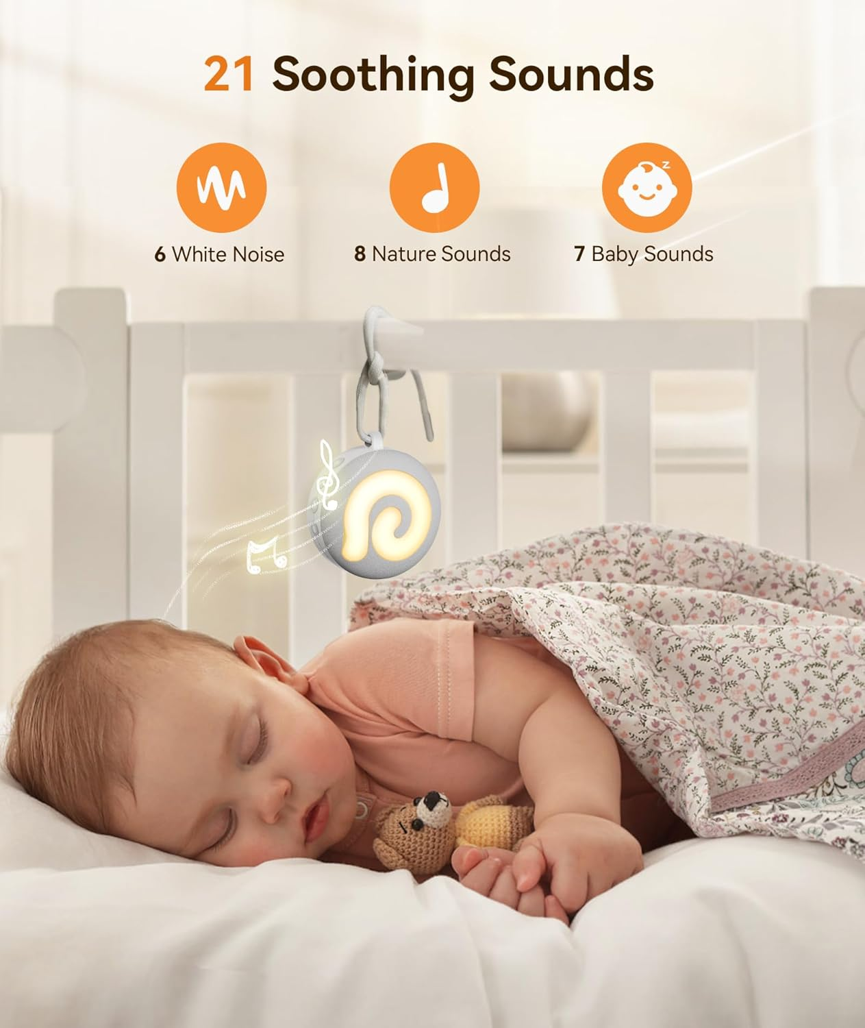 Dreamegg Portable Sound Machine for Baby Kids, D11 Noise Machine for Sleeping,Night Light, 21 Soothing Sounds,Volume Control,Child Lock,Usb Rechargeable Sound Machine for Travel