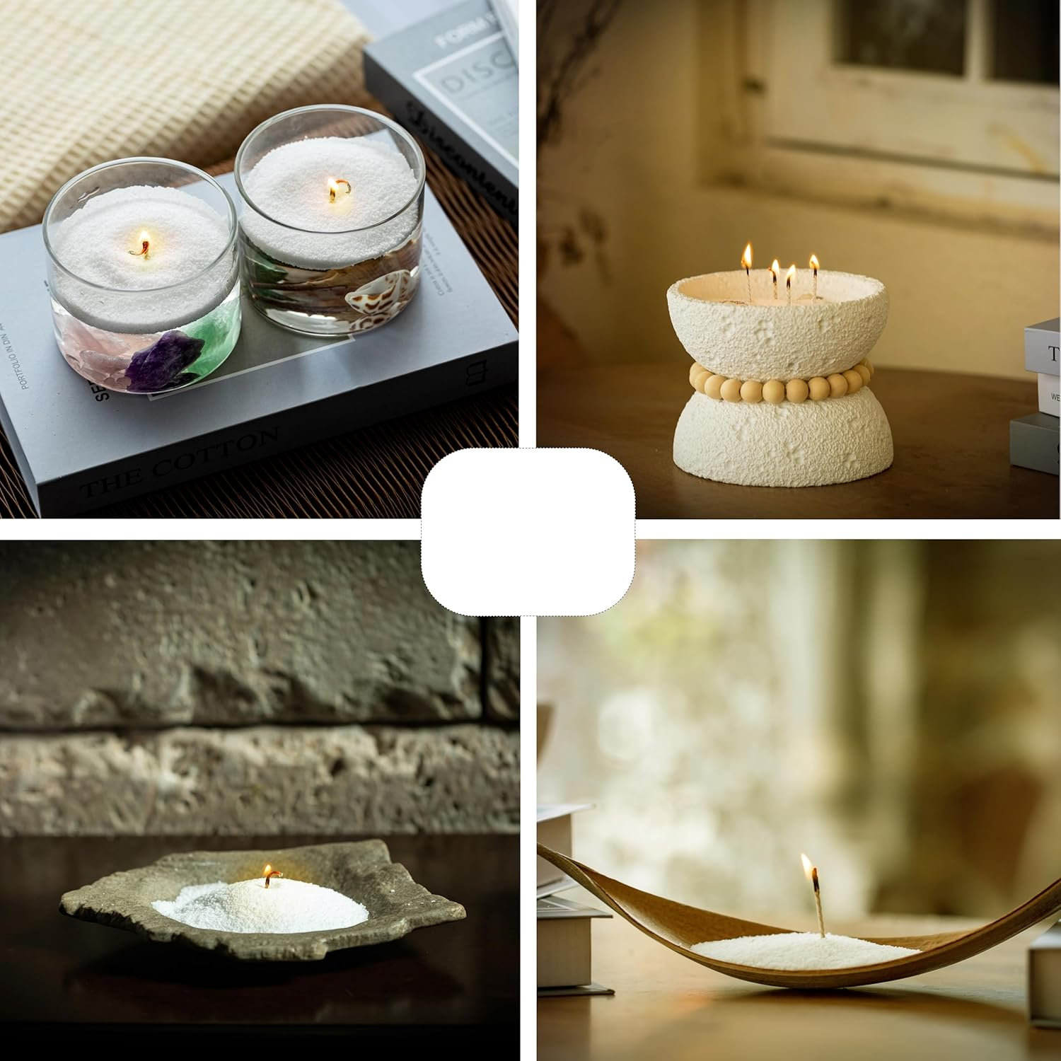 Pearled Candles Sand and Wicks Gift Set Scented Candle Sand Wax with Wick Natural Wax Beads Customized Powder for Candle Making Candle Refill Kit 2 * Natural Fragrance Oils & 2* Free Large Glass Jar image number 1