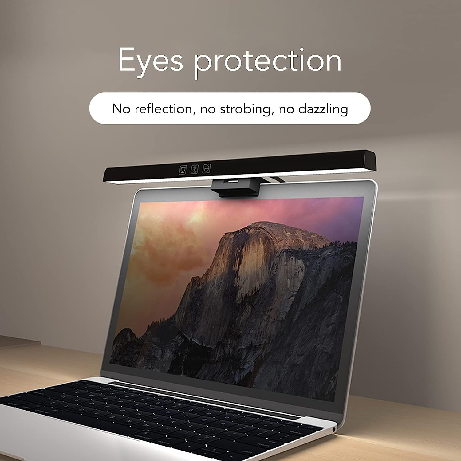 Computer Monitor Lamp, E Reading No Screen Glare or Flicker Monitor USB Powered Monitor Light Bar, Space Saving Eye Caring Task Light with Timing and Color Temperature Adjustment image number 4