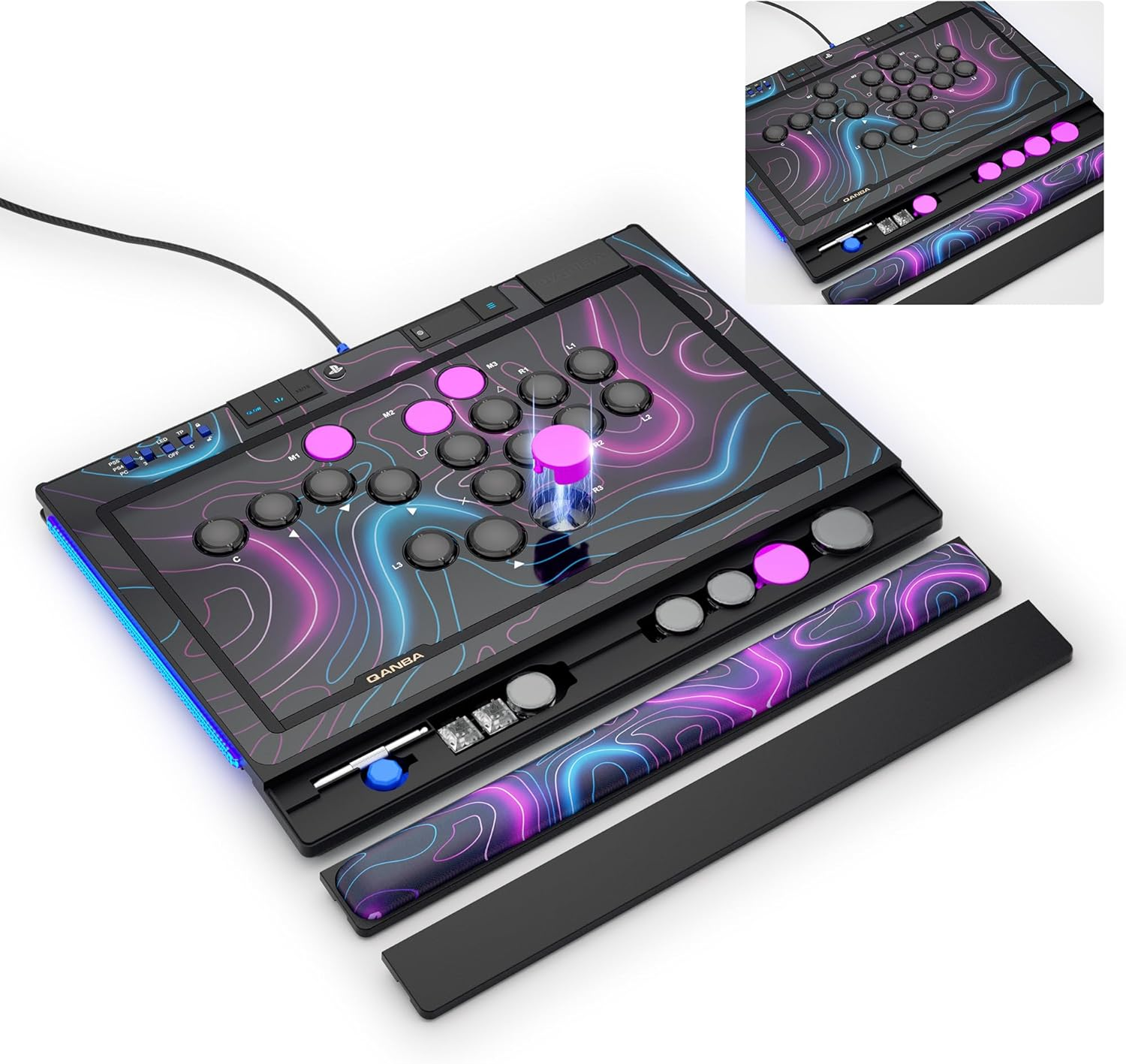 Qanba Sapphire S1 Leverless Arcade Controller Joystick for Playstation 5 and Playstation 4 and PC (Fighting Stick) Officially Licensed Sony Product image number 1