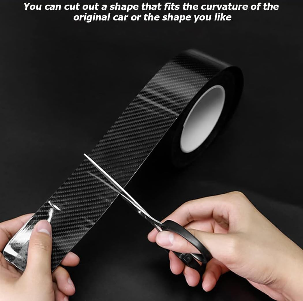 Str-Car Door Entry Guards Scratch Cover Protector Paint Threshold Guard,Front Rear Door Entry Sill Guard Scuff Plate Rear Bumper Protector Guard for Most Cars,2In9.8Ft(5Cm3M) Black image number 6