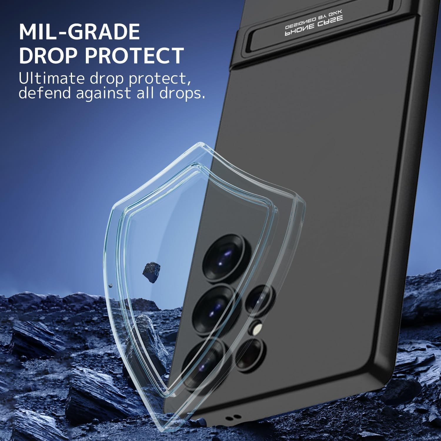 NINKI for Samsung Galaxy S25 Ultra Case Slim with Kickstand,3-Way Stand Ultra Slim Thin Hard PC Phone Cover for Samsung S25 Ultra Case with Stand for Men Women - Black - Black image number 4