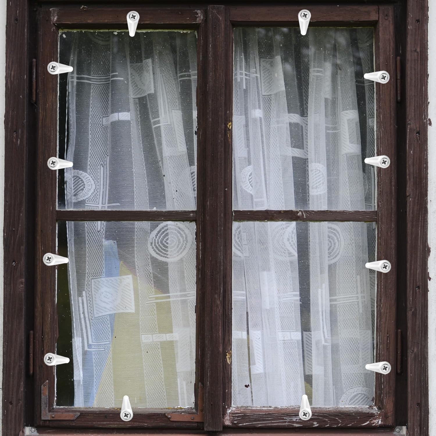 80Pcs Storm Window Clips, Glass Door Holder with Metal Screws Screen Retainer Clips Fixing Hardware Kit Windproof Fasteners for Windows Doors Cabinets Panels (White) image number 3