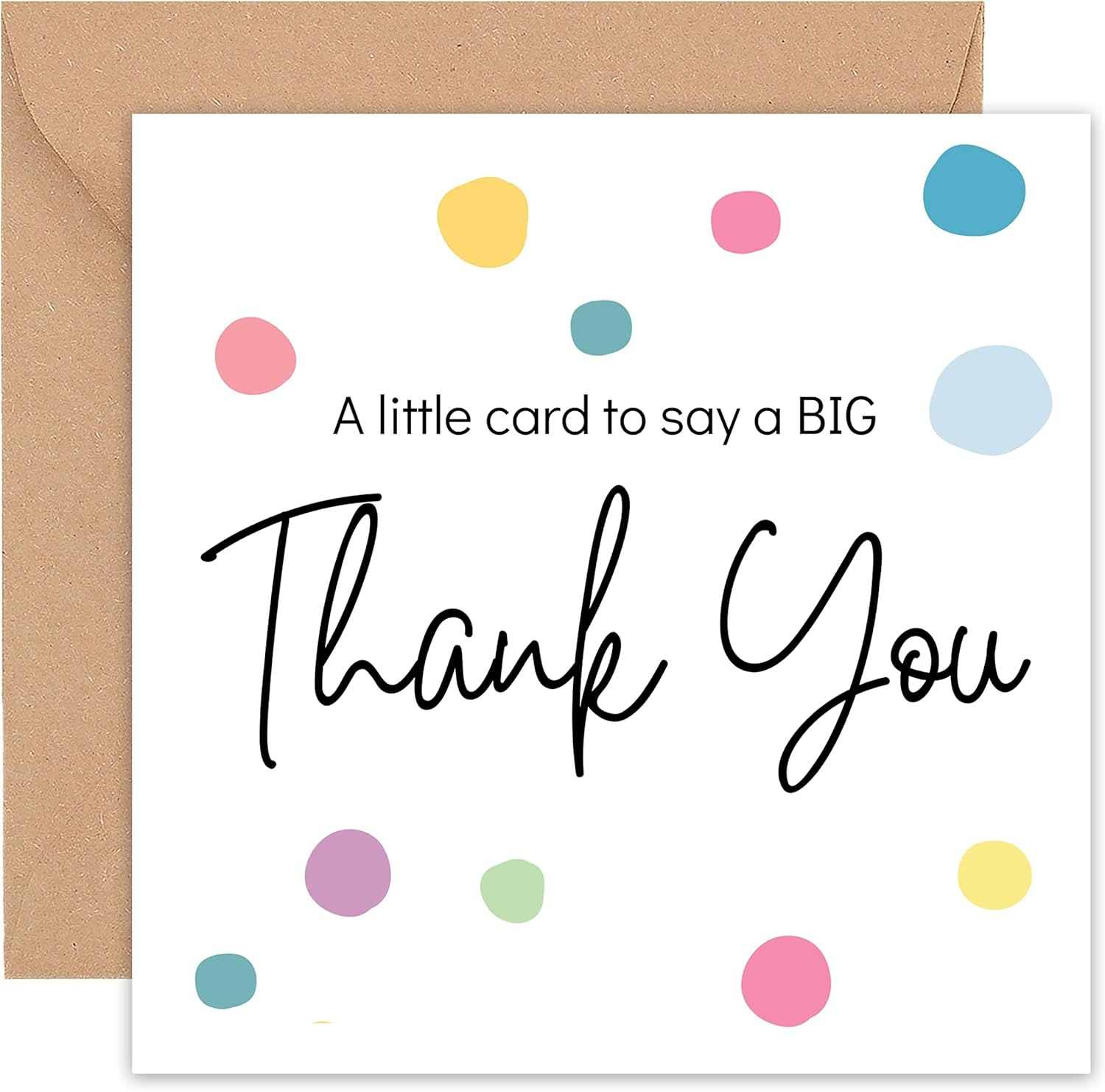 Thank You Card - with Envelope - Wedding Teacher Teaching Assistant Nurses Doctors Small Business Kids Friend Single Large - Thank You Gifts for Women - 14Cm (Single) image number 2