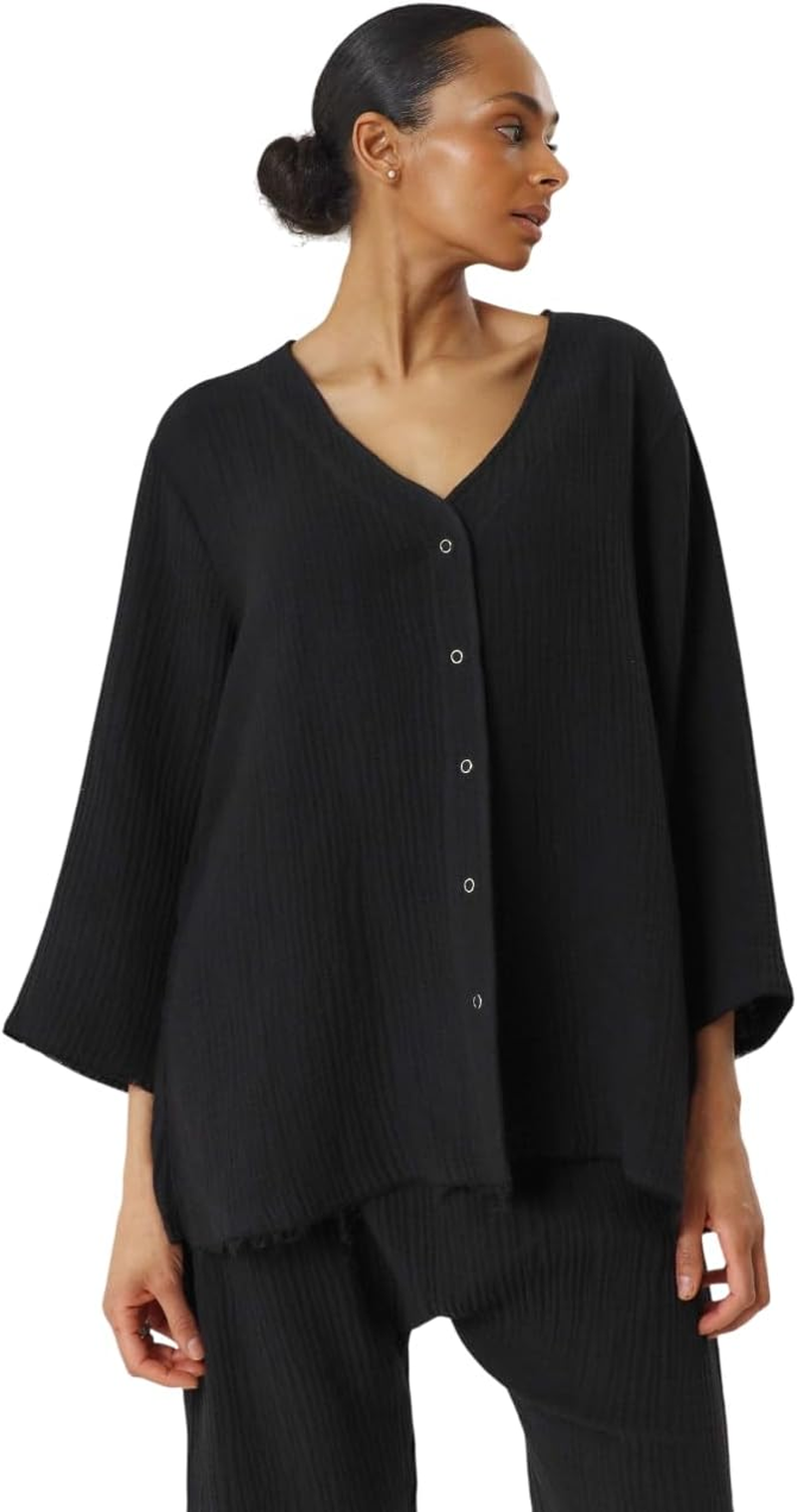 NOTHING FITS but Muslin Gauze Nursing Set, Postpartum Nursing Pajamas Set, Soft Pjs Sleepwear Maternity Loungewear