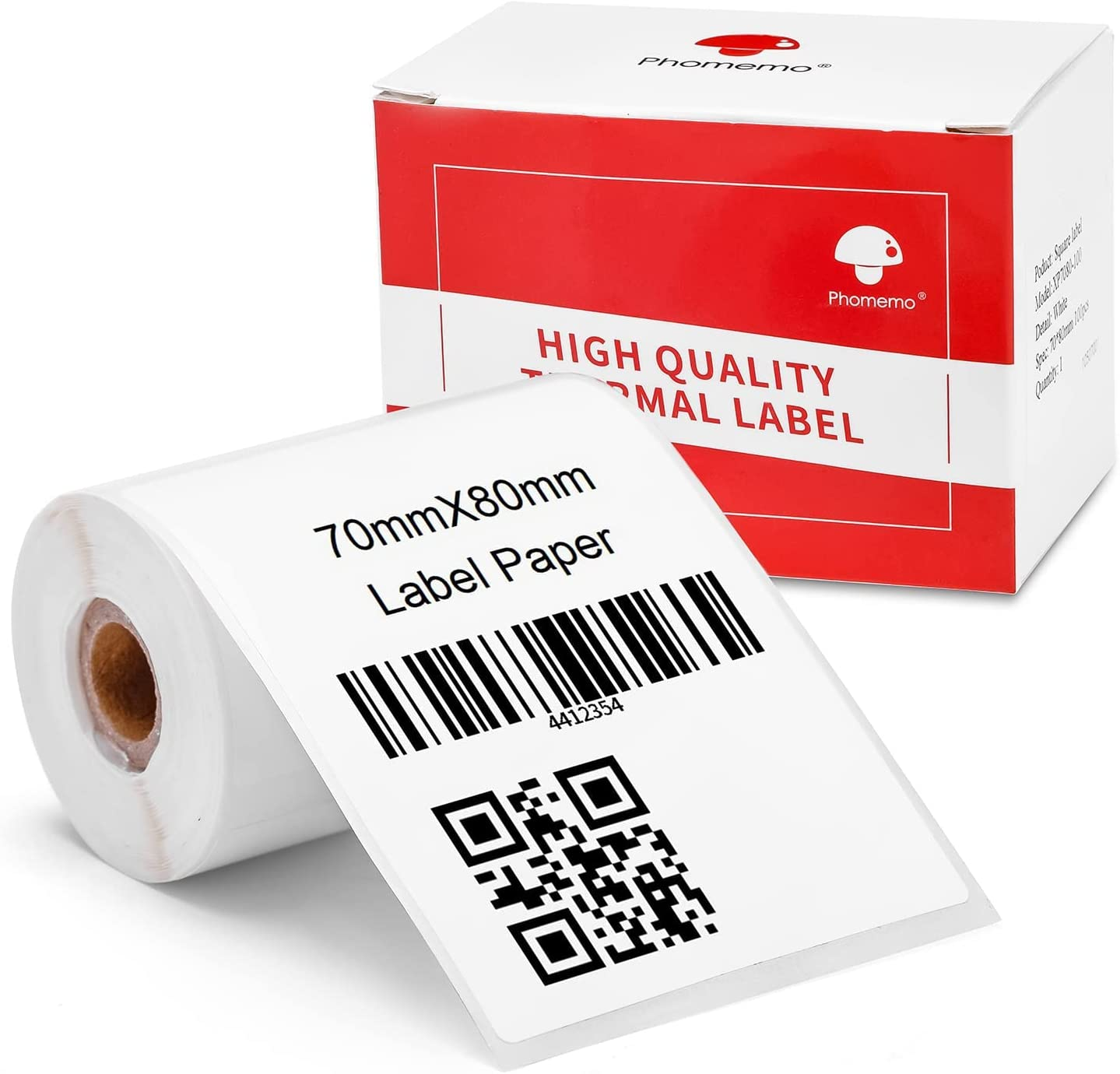 Phomemo M110 Multi-Purpose Square Self-Adhesive Label for Phomemo M110/M221/M150/M120/M220 Label Printer,1.57"X1.18"(40X30Mm),Black on White Labelfor Small Business, Home, Office, 230 Labels/Roll