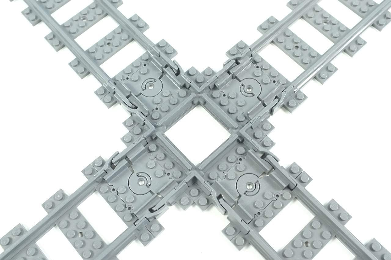 Trixbrix.Eu 2X 90 Deg Short Version HO Scale Gray Crossing Compatible with  City Train Sets 60197 60198 10277 60205 60238 image number 5