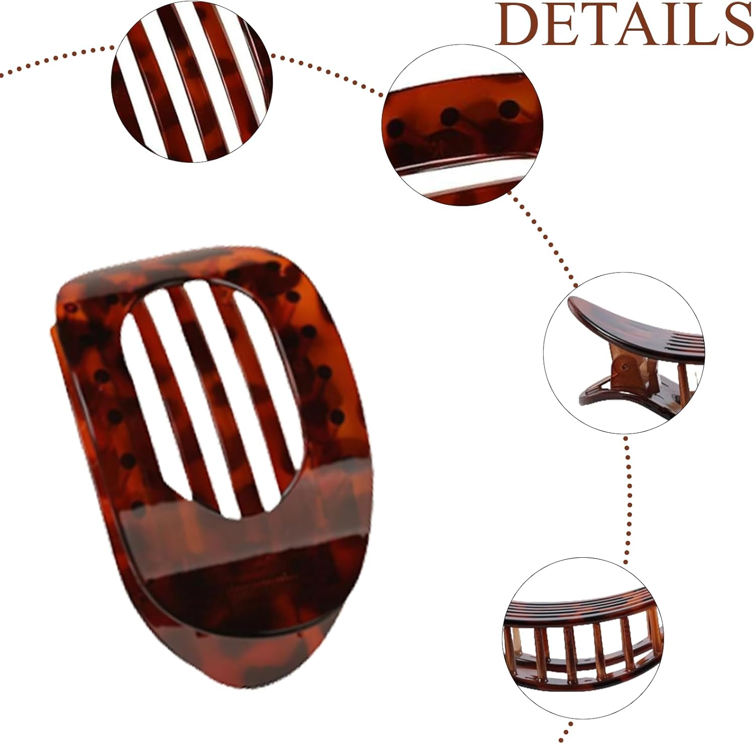 AYNKH 6 PCS Flat Hair Claw Clips for Women Fine Thick Hair, Curved Design Flat Claw Clip Strong Hold Hair Clip Accessories for Women and Girls image number 6