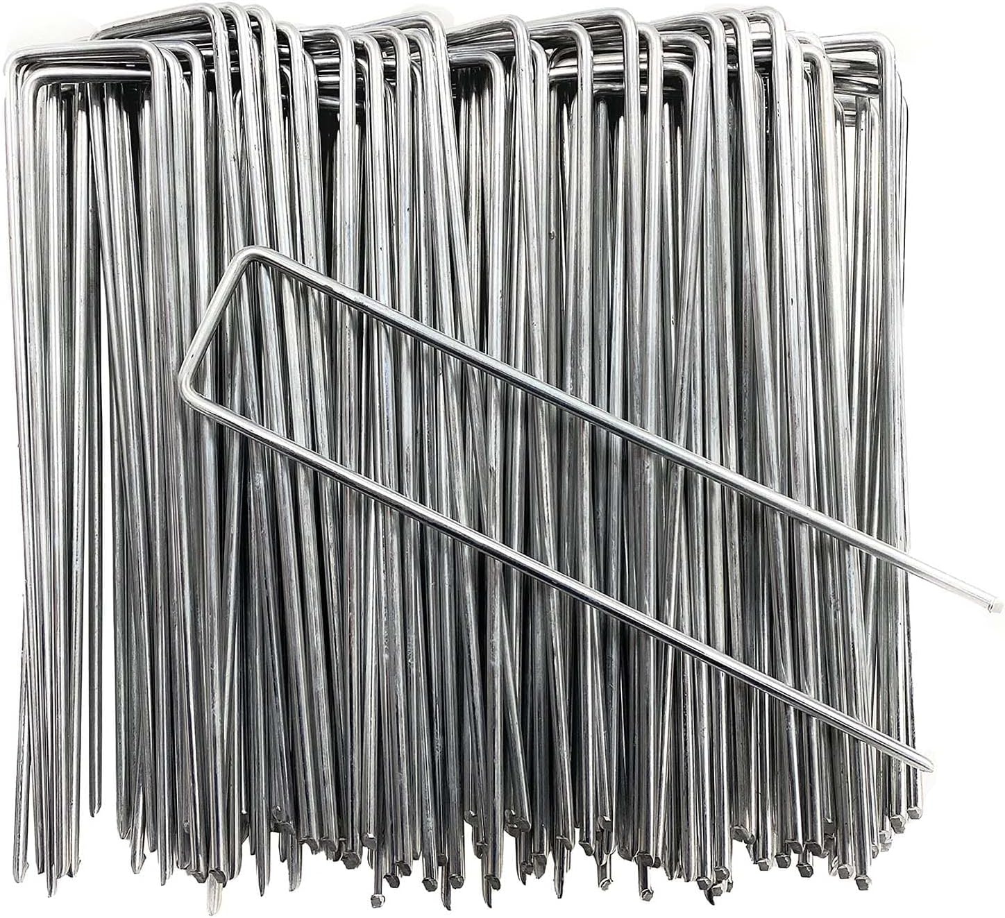 Landscape Staples 6 Inch 50 Pack Garden Stakes Galvanized Lawn Stake U-Type Turf Staples for Weed Barrier Fabric Holding Fence Rust Proof Sod Pins Stakes for Securing Netting Ground Sheets image number 6