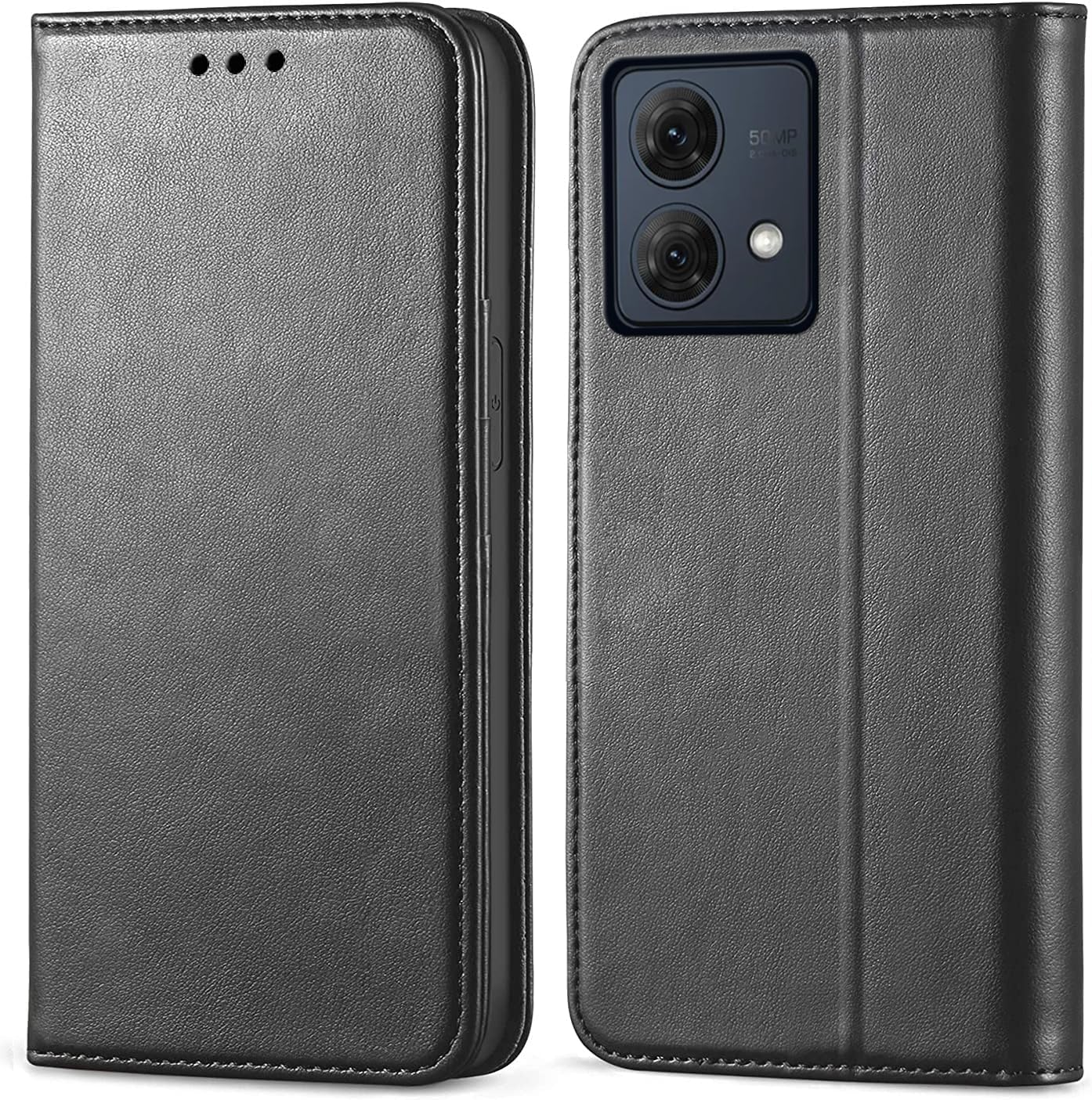 For Oppo A5 Pro 5G Global Version (6.67 Inch) Case, Wallet Cover PU Leather Pockets Shockproof Magnetic Flip Card Holder (For Oppo A5 Pro, Black) image number 2