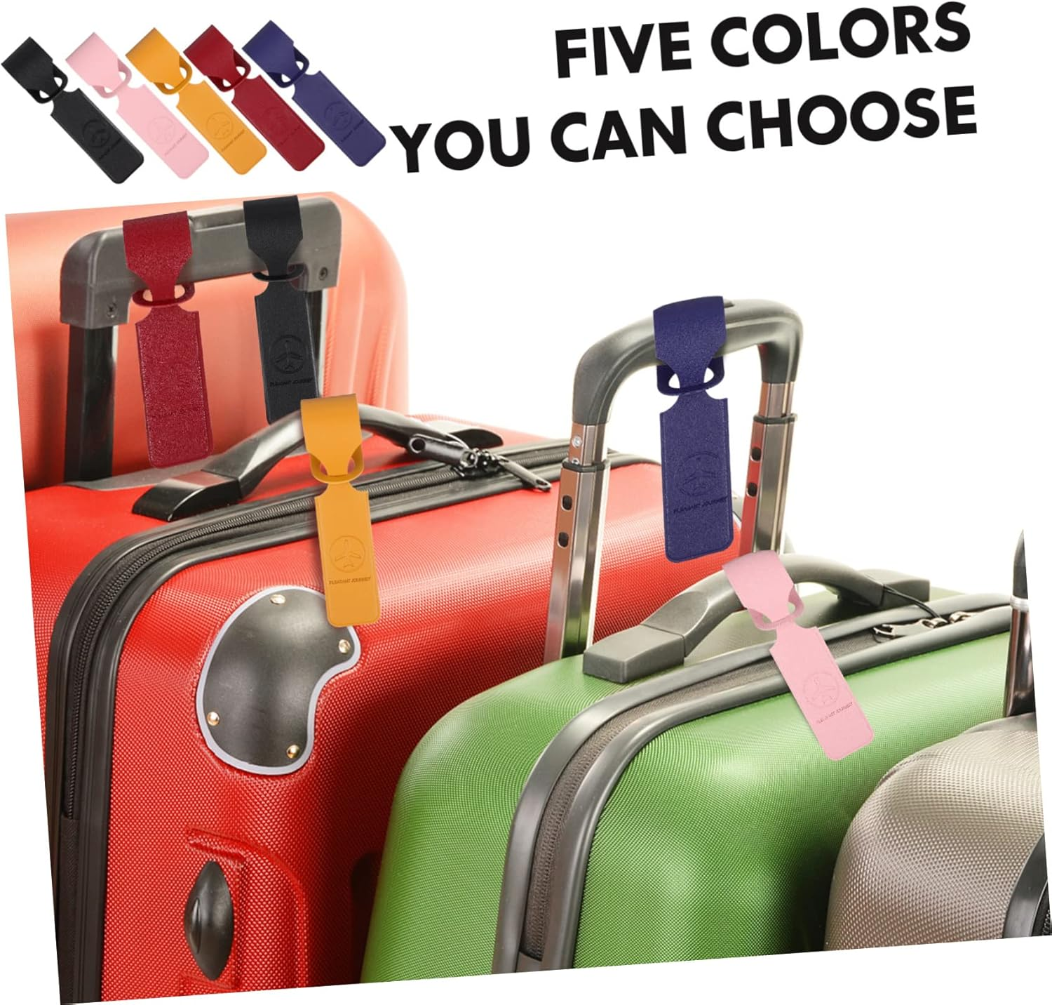 VALICLUD 20Pcs Portable Travel Tags Luggage Identifier Tags for Suitcases Hanging Luggage Pu Material Name Id for Cruise and Air Travel image number 1