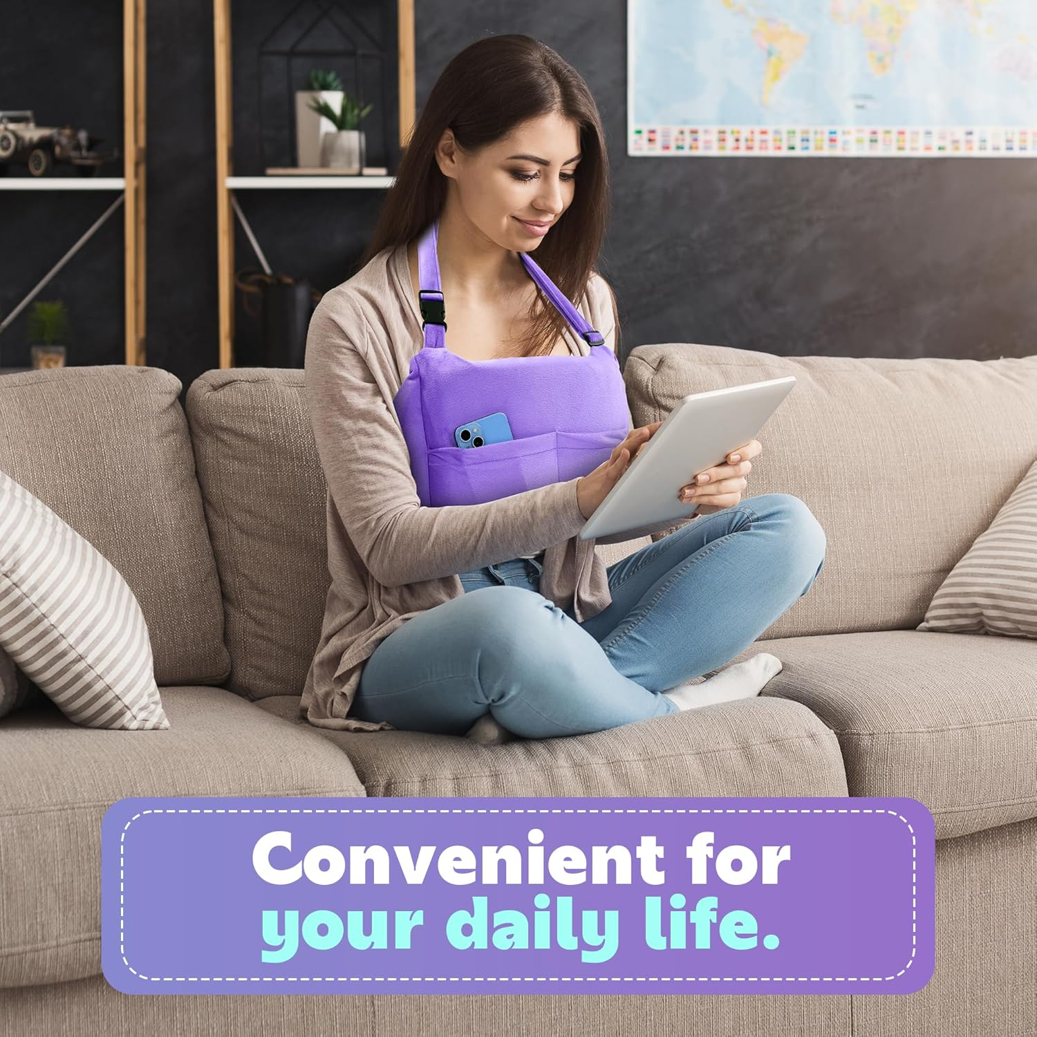 MABOZOO Mastectomy Pillow, Mastectomy Recovery Supplies Surgery Recovery Gifts for Women Breast Pillow for Sleeping Seatbelt Protection image number 6