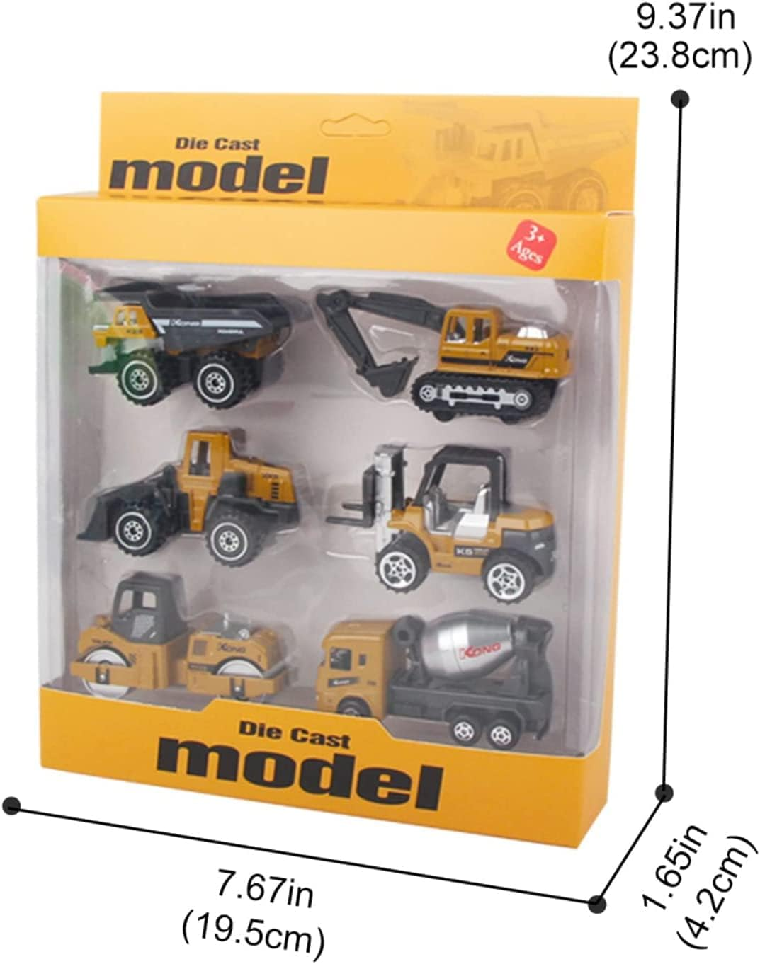 Coolplay Construction Vehicle Set, Toy Cars Toy Trucks Construction Dumper Truck, Bulldozers, Forklift, Tank Truck, Excavator Construction Car for Kids Boy Truck Set