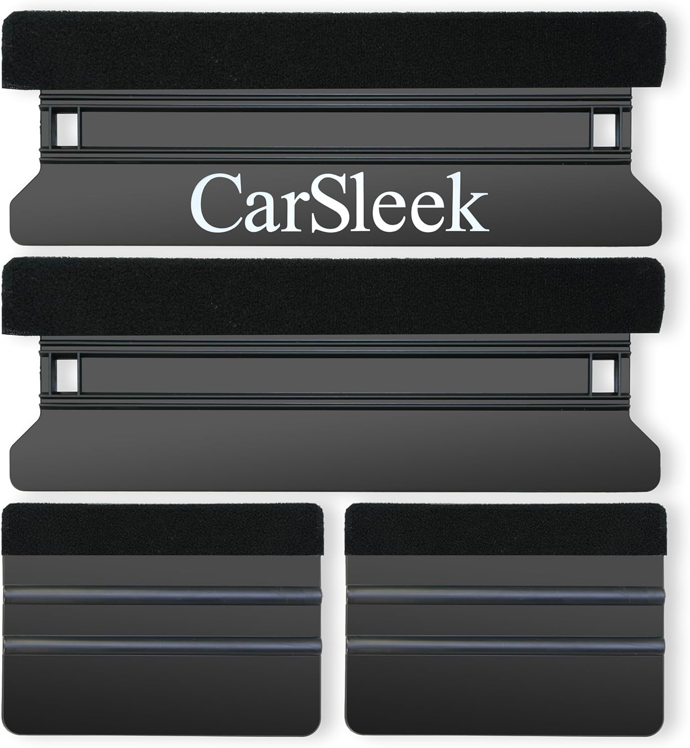 Auto Vinyl Wrap Kit, Microfiber Felt Edge Squeegee, Vehicle Solar Film, Window Tint Tool, Wallpaper & Sign Sticker Application, Car Decal Installation, Smooth, Scratch-Free, Protect Paint, 4Pcs, Black