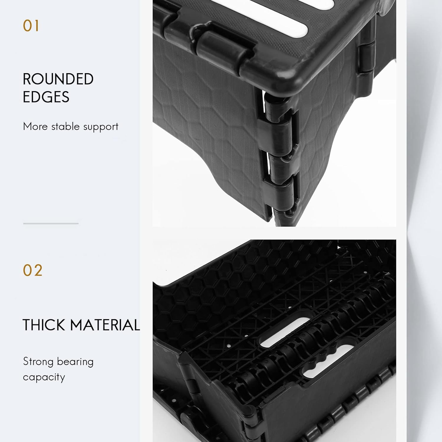 Ksrnsne Non- Small Compact Folding Flat Step Stool Heavy Duty Portable image number 6