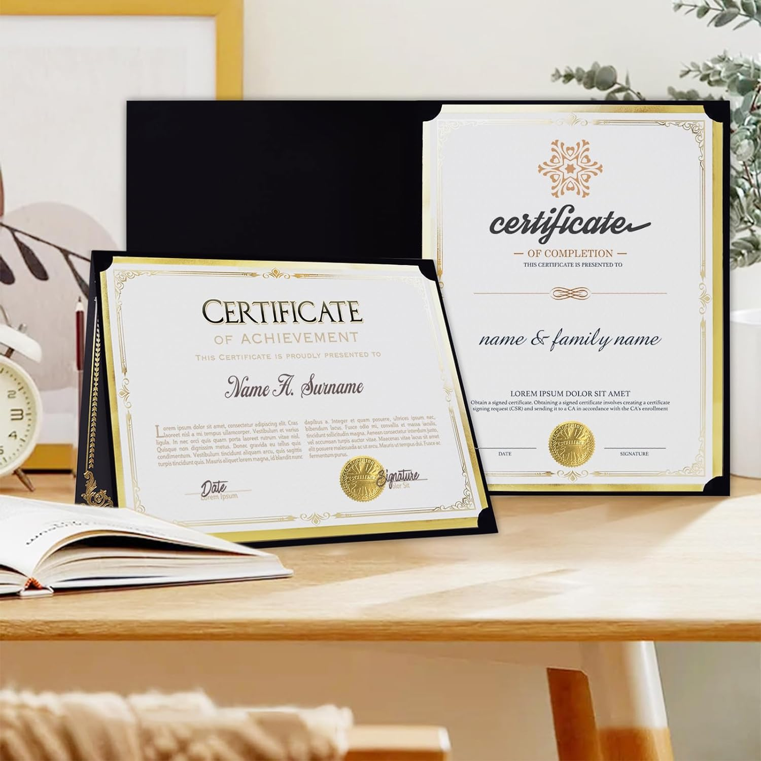 75 Pcs Certificate Paper Kit, 25 Gold Foil Border Award Certificate Holders & 25 Pcs 8.5X11 Inches Certificate Paper & 25 Certificate Seals Stickers for Graduation Diploma, Award Accomplishment. image number 3