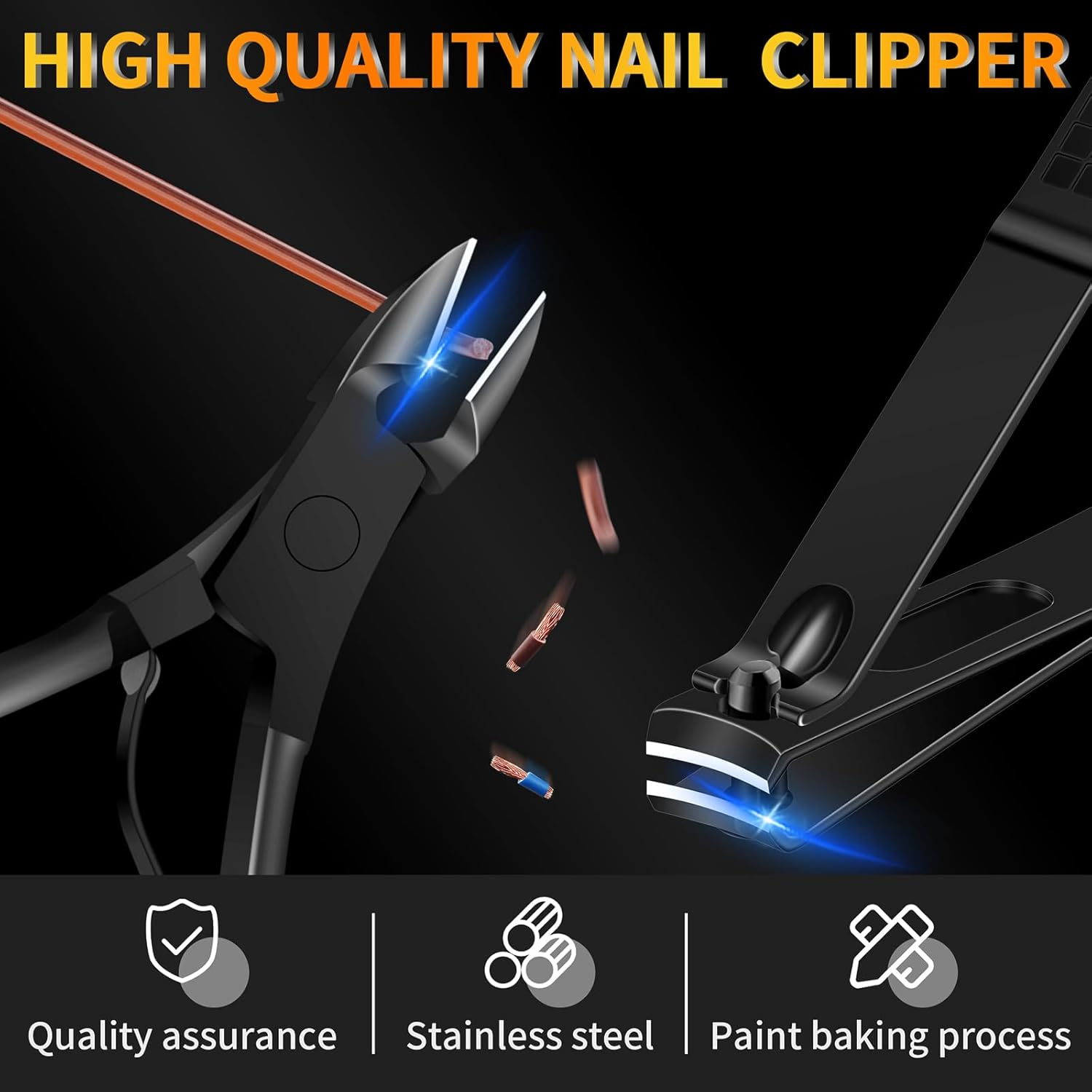 Manicure Set Pedicure Set, 16 Pieces Stainless Steel Nail Clippers Set, Professional Nail Care Nail Set with Portable Travel Leather Case for Men Women Black image number 6