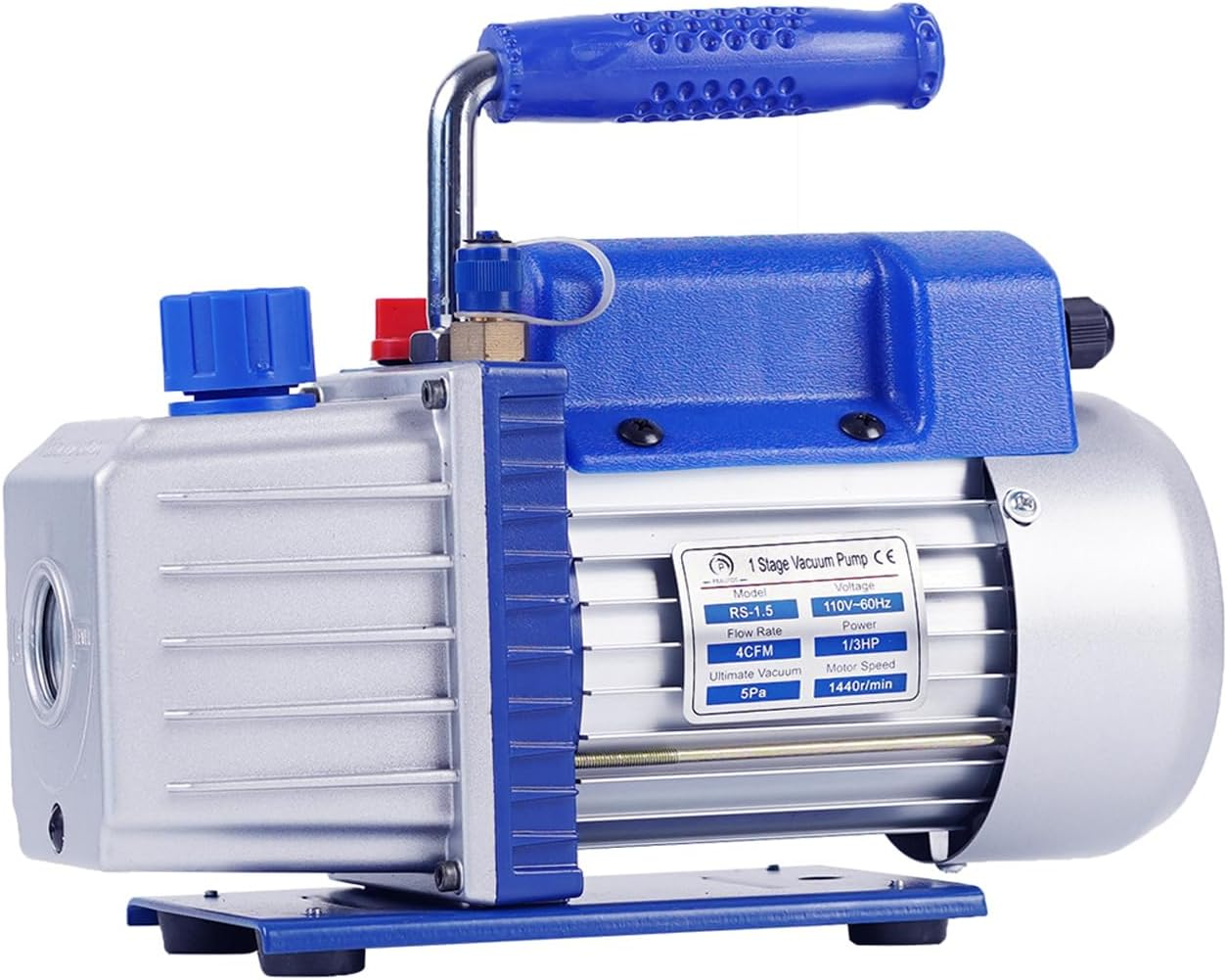 P PBAUTOS 4CFM 1/3HP 220V/50Hz Singe-Stage Rotary Vane Vacuum Pump for HVAC, Air Conditioner Maintenance, Food Packaging, Wine Degassing, Deaeration, Medical Experiment image number 4
