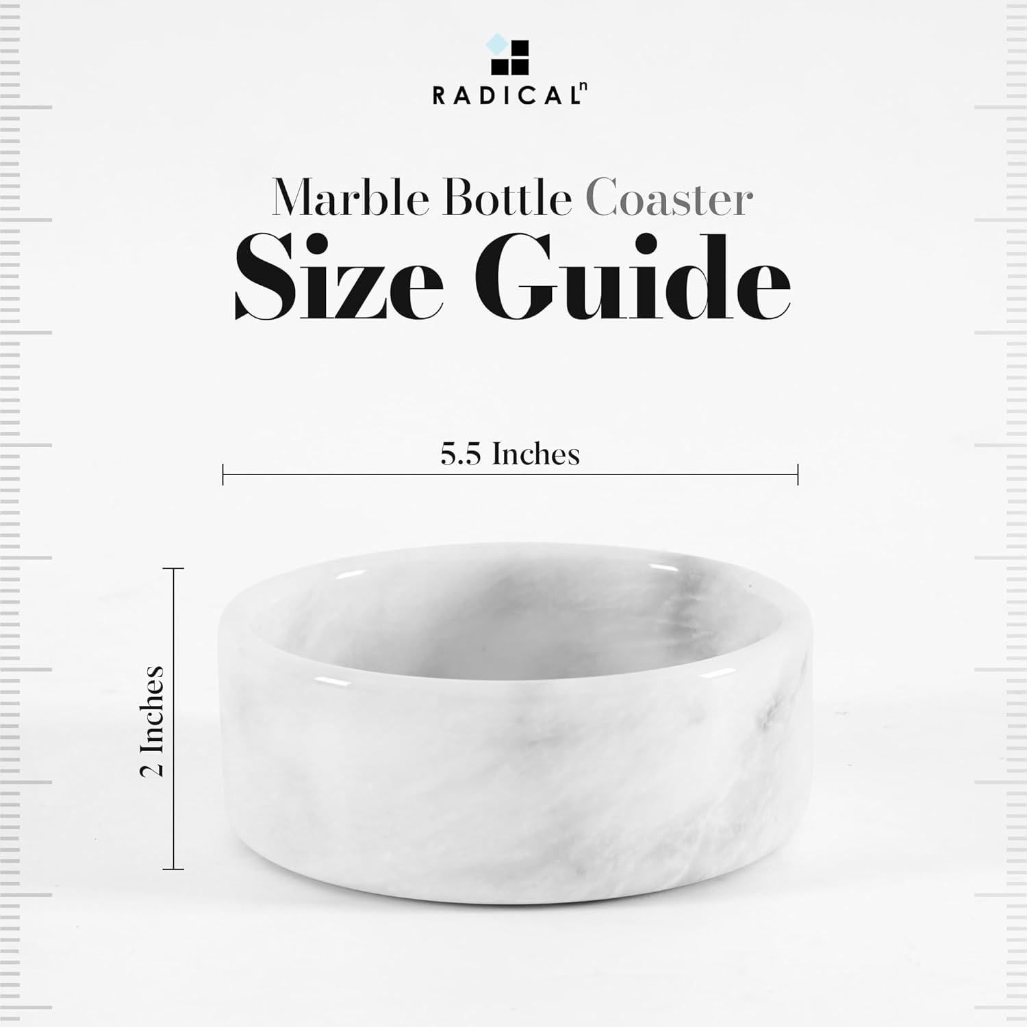 Radicaln Marble Wine Coaster White 5.5" Inch Handmade Drink Coasters Wine Stand - Used as Beer Coasters, Glass Coasters, Coaster Holder - Kitchen Counter D&eacute;cor Wine Accessories image number 4