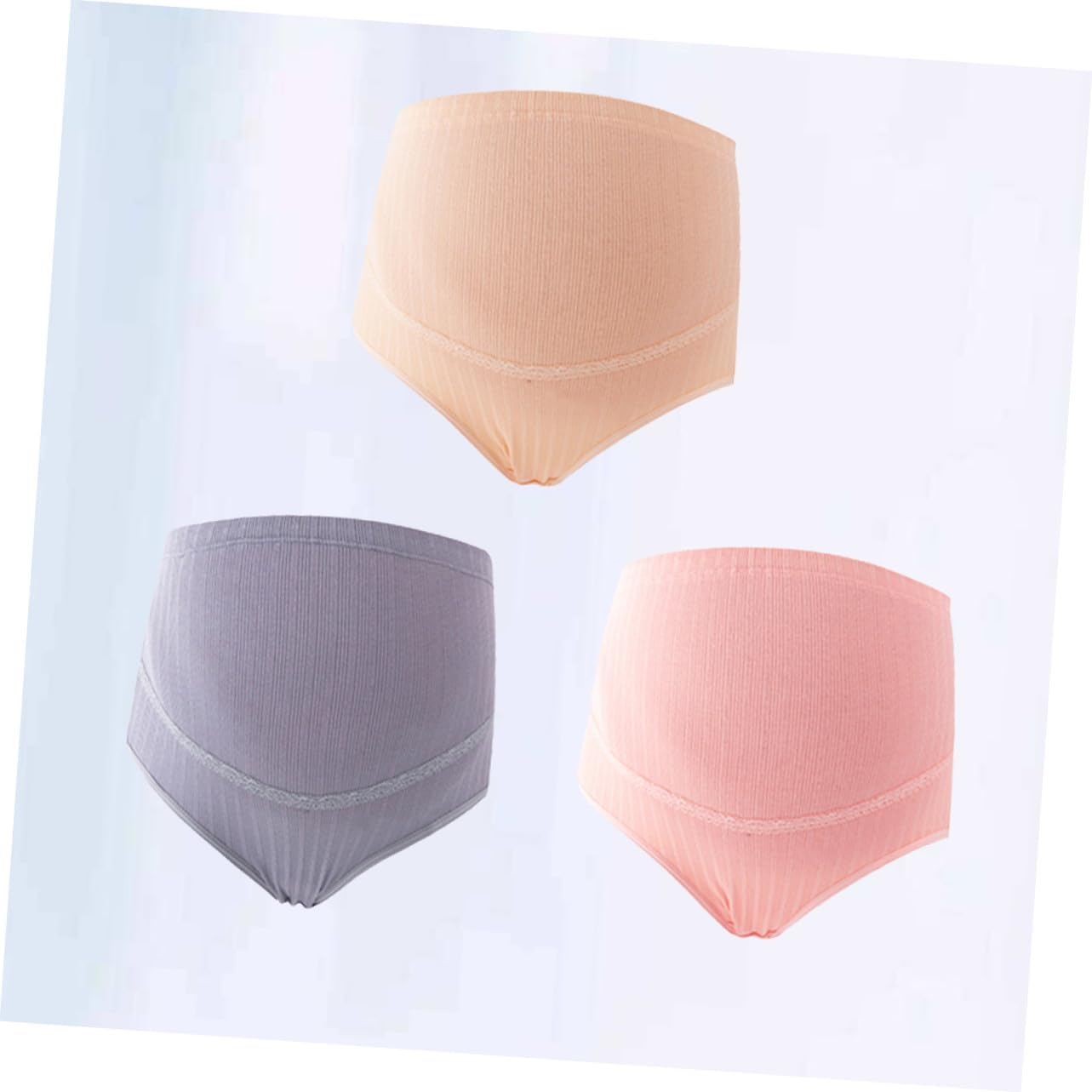 3Pcs High Waist Maternity Underwear Cotton Comfortable Women Pregnant Belly Support Nursing Panties for Daily Wear image number 4