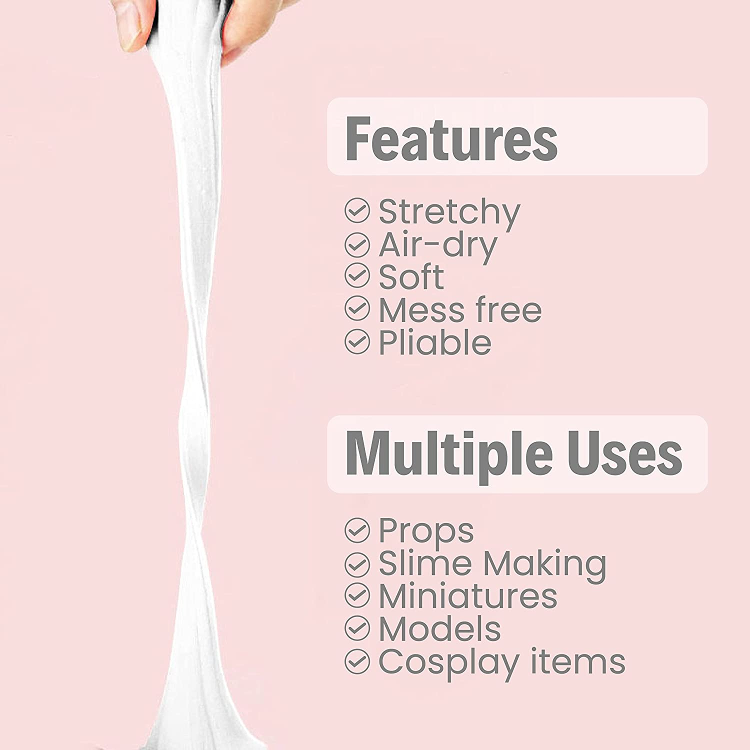 BOHS Modeling Foam Clay Tools Kit - Air Dry,Squishy - for Craft Project Supplies, Party Favors,Slime Making - 24 Colors,1.76 OZ (50 Grams) per Color - with Tools, Roller, and Cylinder Shaping Sheet