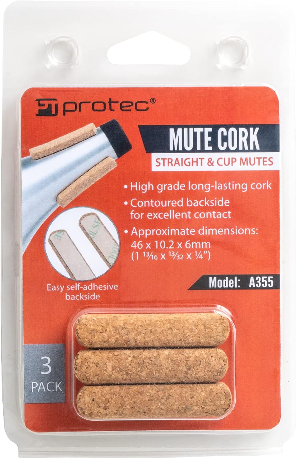 Protec Replacement Cork for Mute, 3 Pack