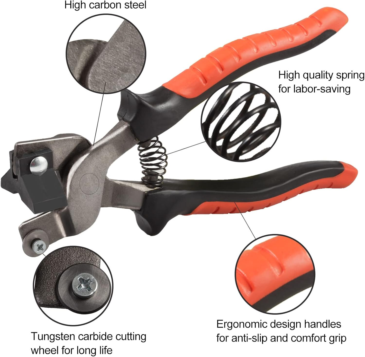 SPEEDWOX 8" Mosaic Nippers, Mosaic Tile Cutter, Ceramic Tile Nippers Mosaic Tools, Glass Tile Cutting Pliers with Strong Plastic Breaker Bar Scoring Wheel for Cutting Mosaic Glass Ceramic Mirror image number 6