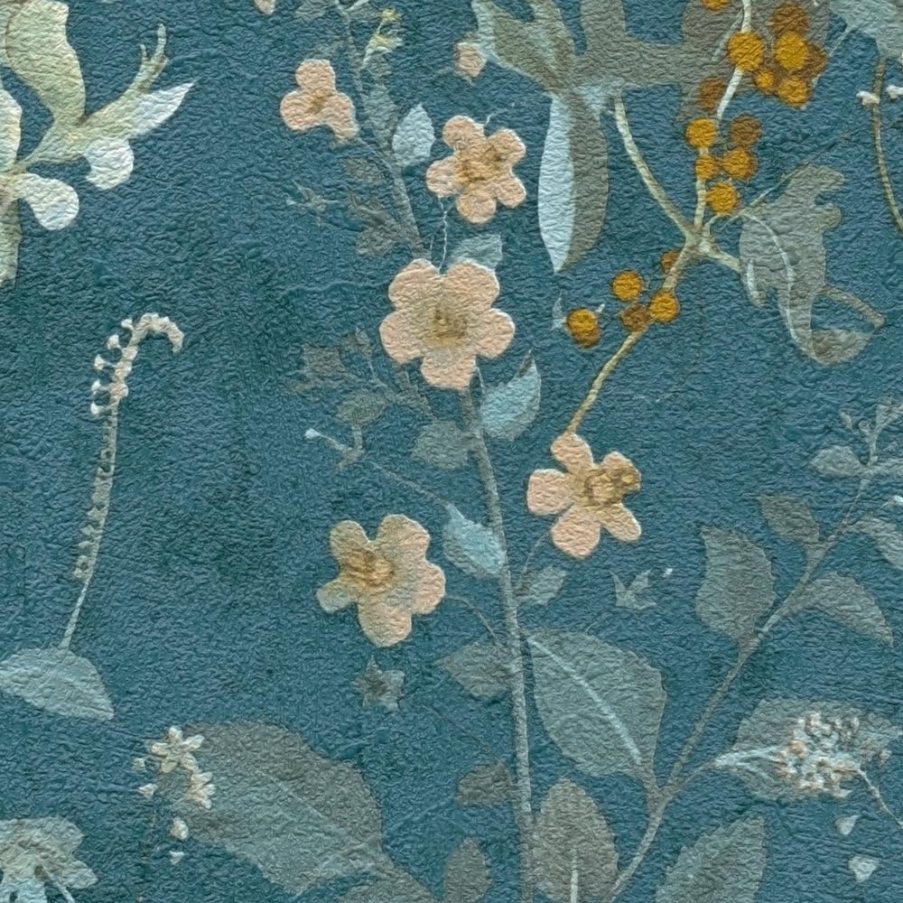 A.S. Cr&eacute;ation the Bos 388253 Non-Woven Wallpaper Petrol Blue Jungle Wallpaper 10.05 M X 0.53 M Made in Germany